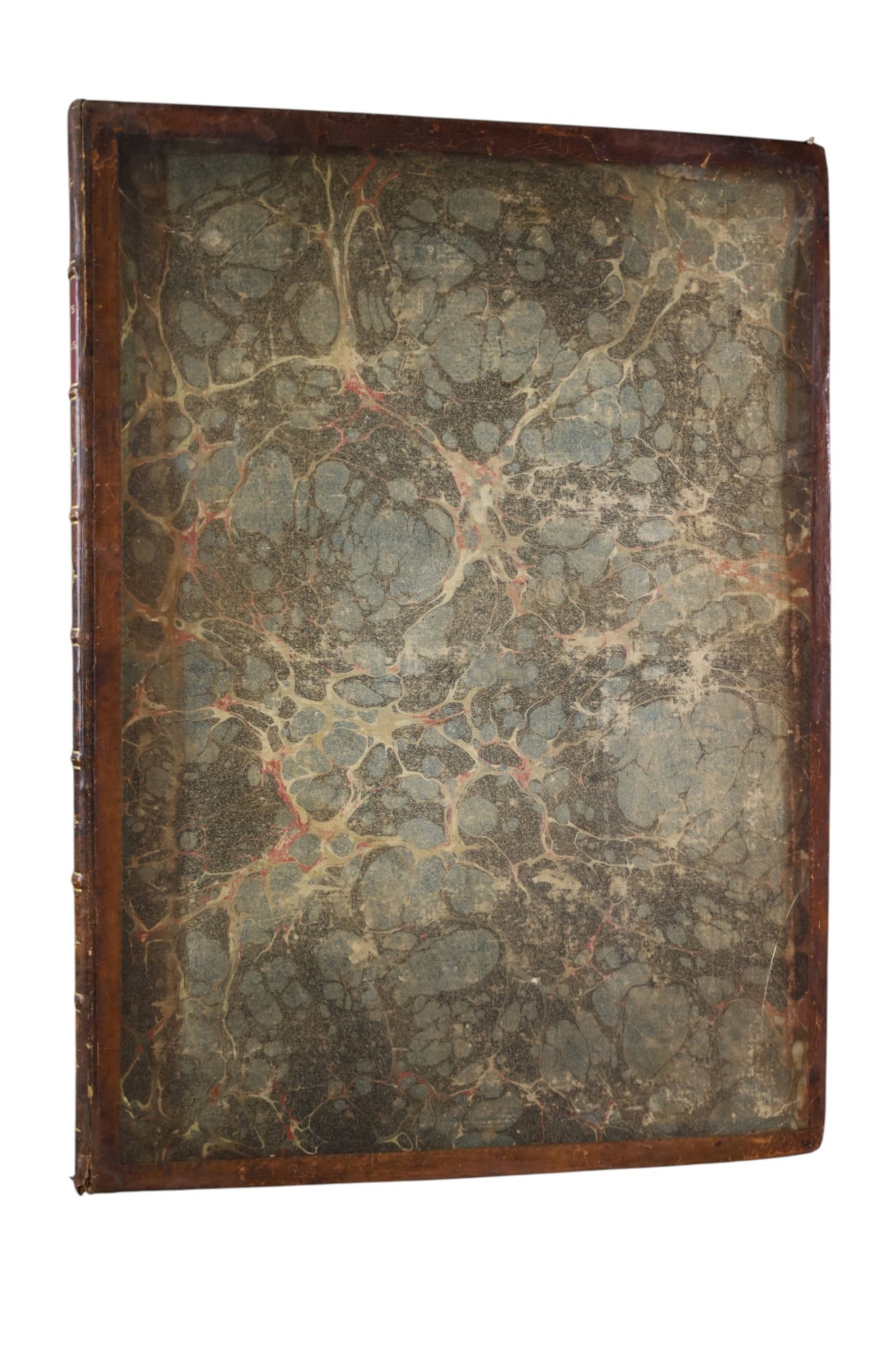 LARGE ANTIQUE BOOK: COOK'S VOYAGES LARGE ANTIQUE BOOK. MINOR DAMAGE TO BINDING. 17" x 23"