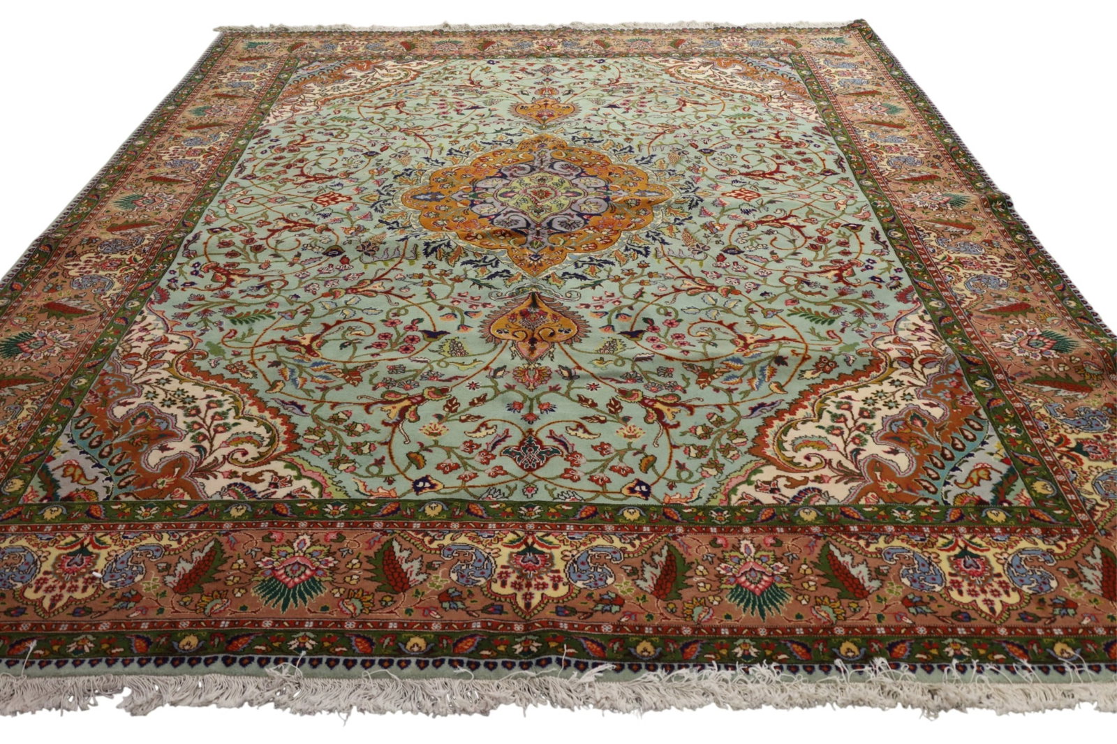 APPROX 9' 11" x 12' 10" HANDMADE WOOL RUG (1 of 4)