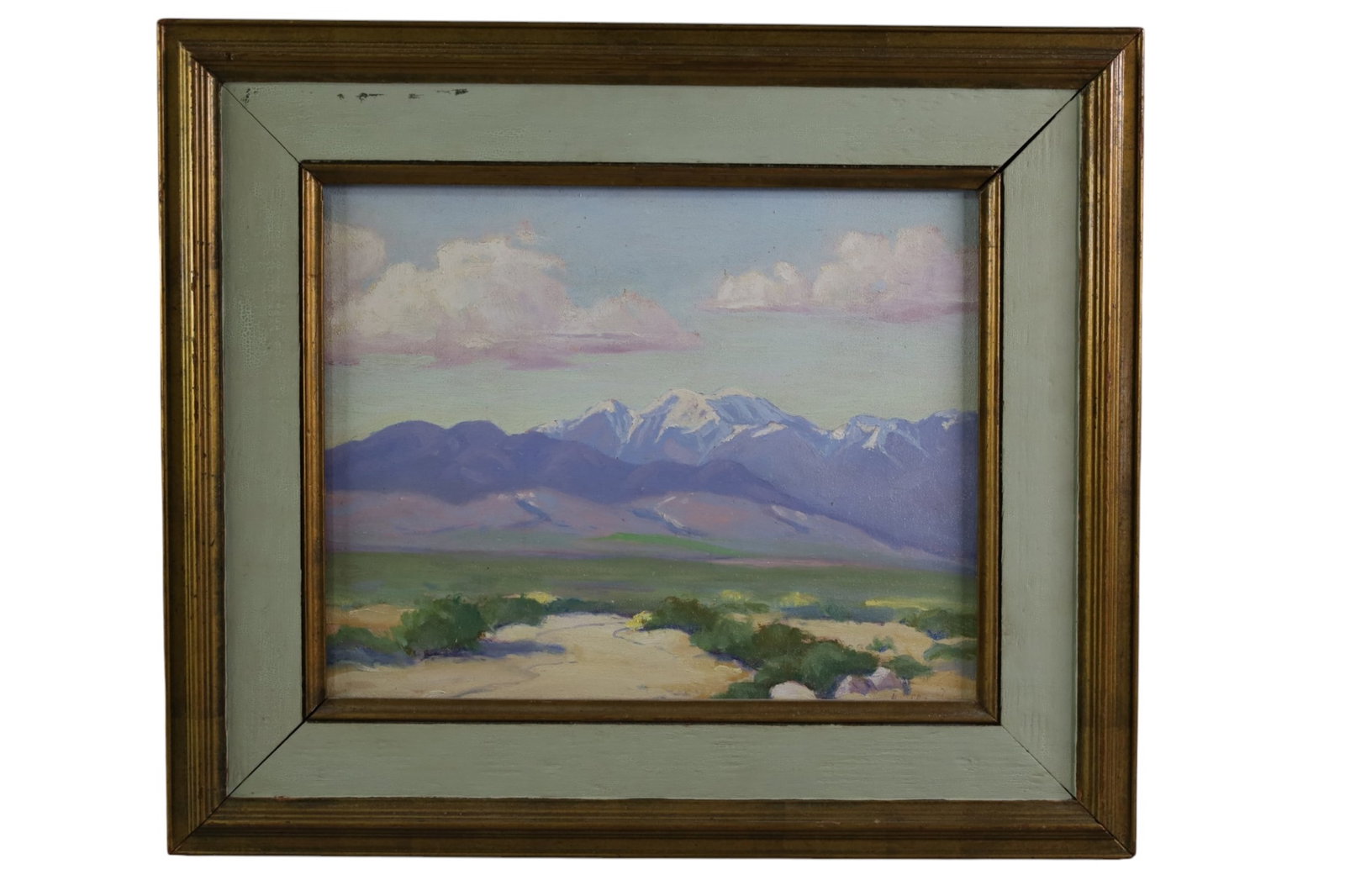 ALICE PETERSON OIL PAINTING: OIL ON CANVAS, DESERT LANDSCAPE OIL PAINTING, SIGNED ALICE PETERSON. 21 1/2" X 18 1/2"
