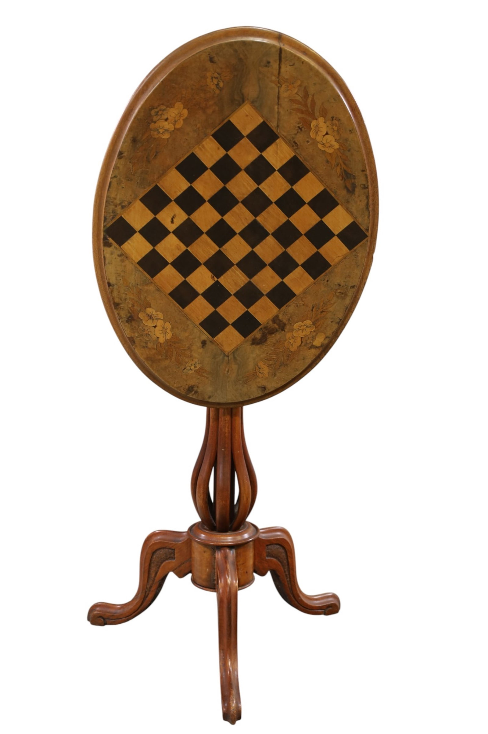 TILT TOP GAME TABLE: CHECKERBOARD TOP TILE TOP GAME TABLE, 24" W X 17" D x 28" H. THIS ITEM EXCEEDS SIZE LIMITATIONS FOR IN HOUSE SHIPPING, MUST BE PICKED UP IN HOUSE OR SHIPPED VIA 3rd PARTY GROUND SHIPPER.