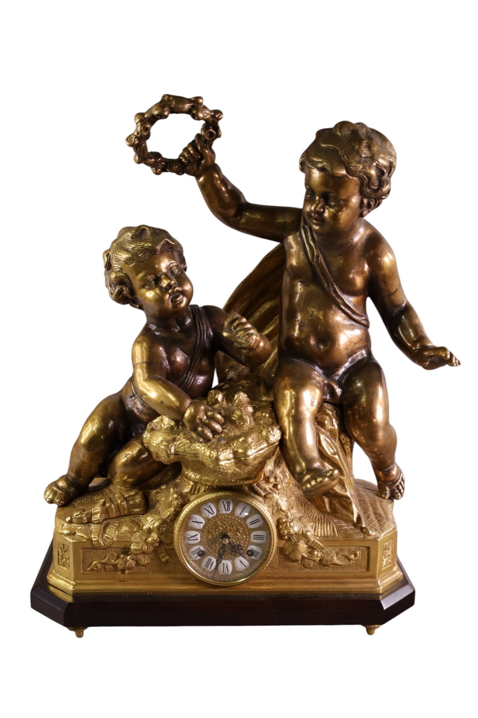 LARGE BRONZE FIGURAL MANTLE CLOCK (1 of 3)