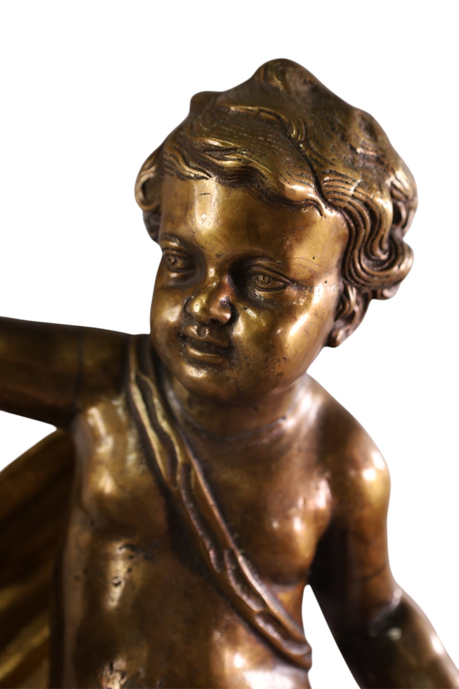 LARGE BRONZE FIGURAL MANTLE CLOCK - 2