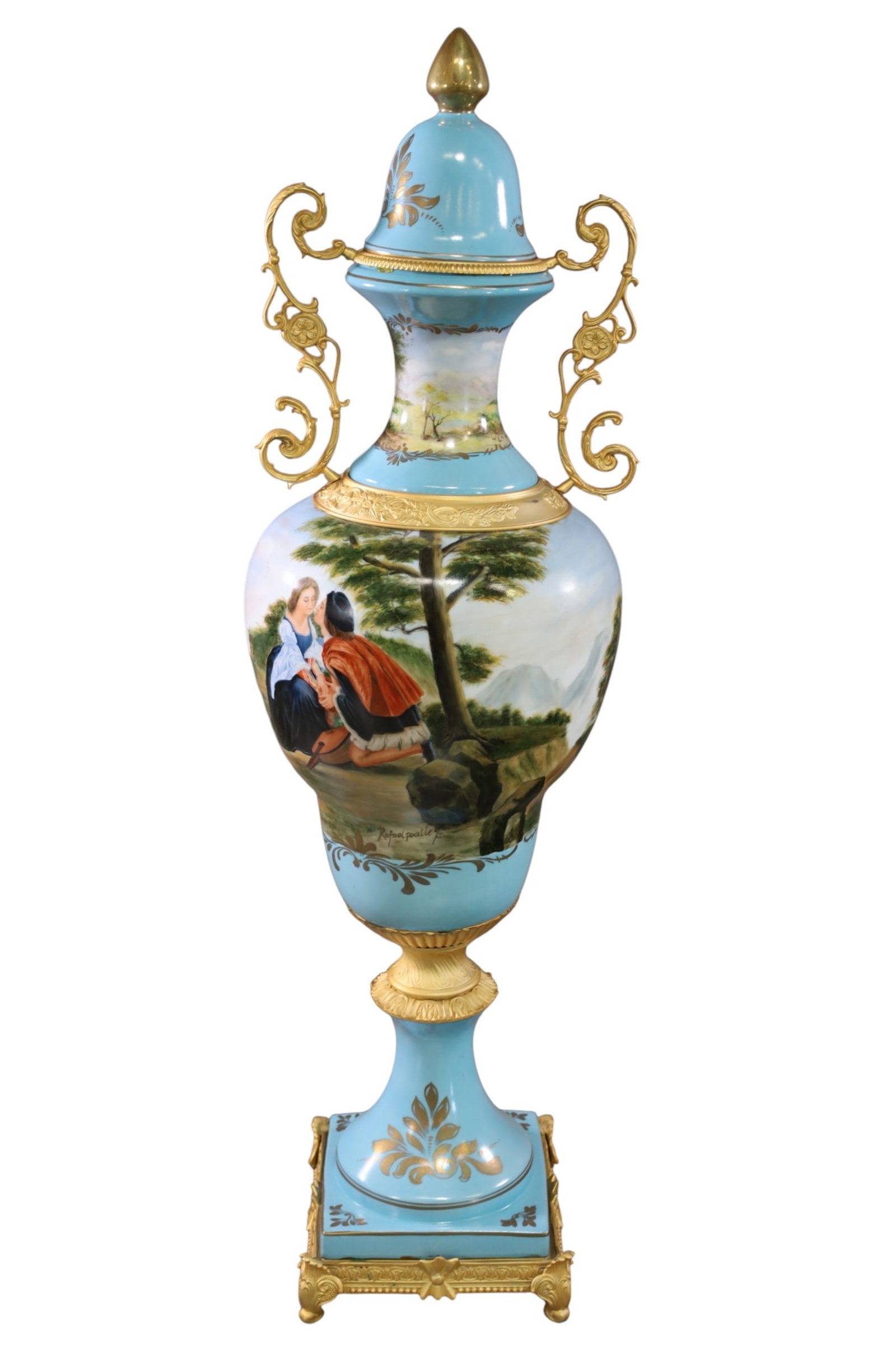 LARGE PORCELAIN LIDDED FLOOR URN (1 of 6)