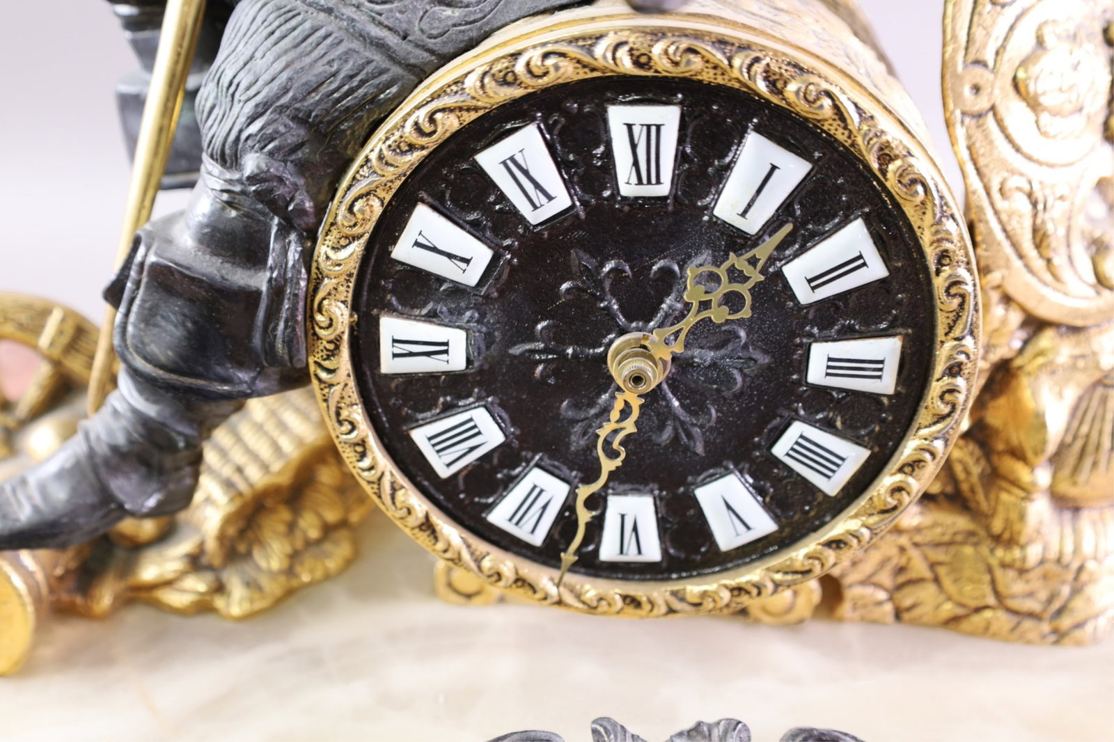 LARGE FIGURAL MANTLE CLOCK - 3