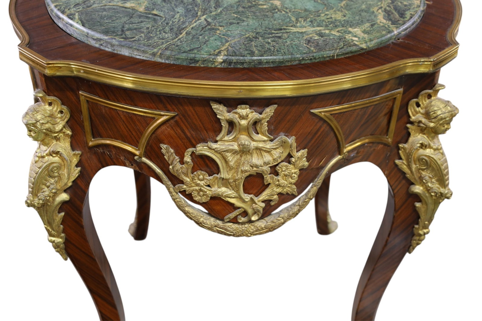 FRENCH STYLE MARBLE TOP SIDE TABLE - 4