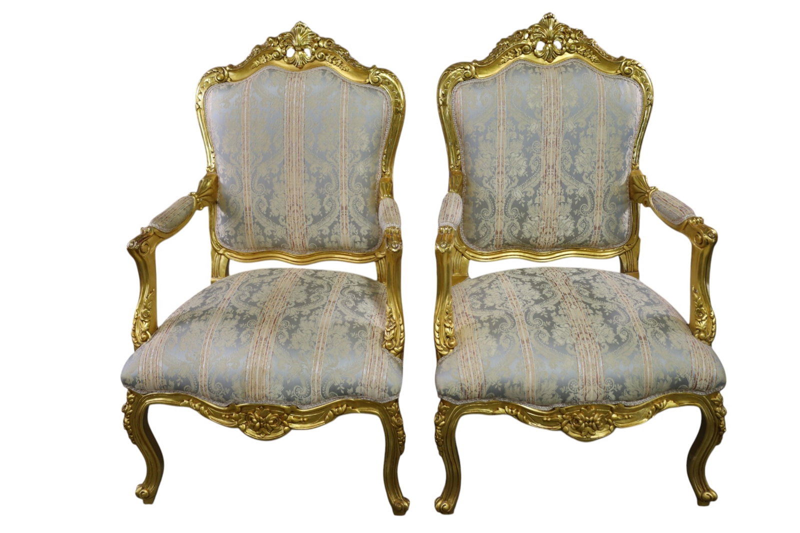 PAIR OF FRENCH STYLE ARMCHAIRS (1 of 4)