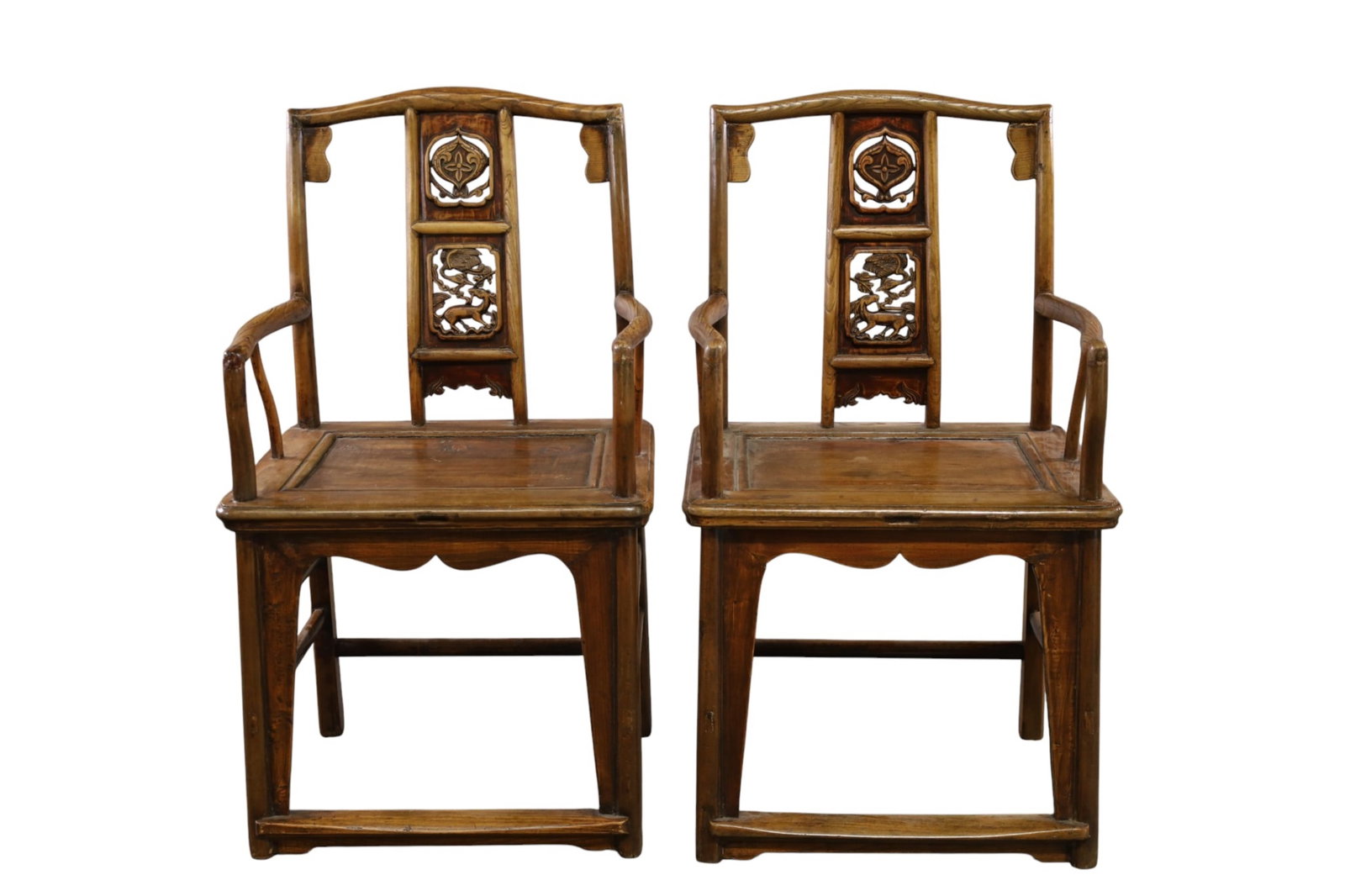PAIR OF CHINESE HARDWOOD ARMCHAIRS (1 of 3)
