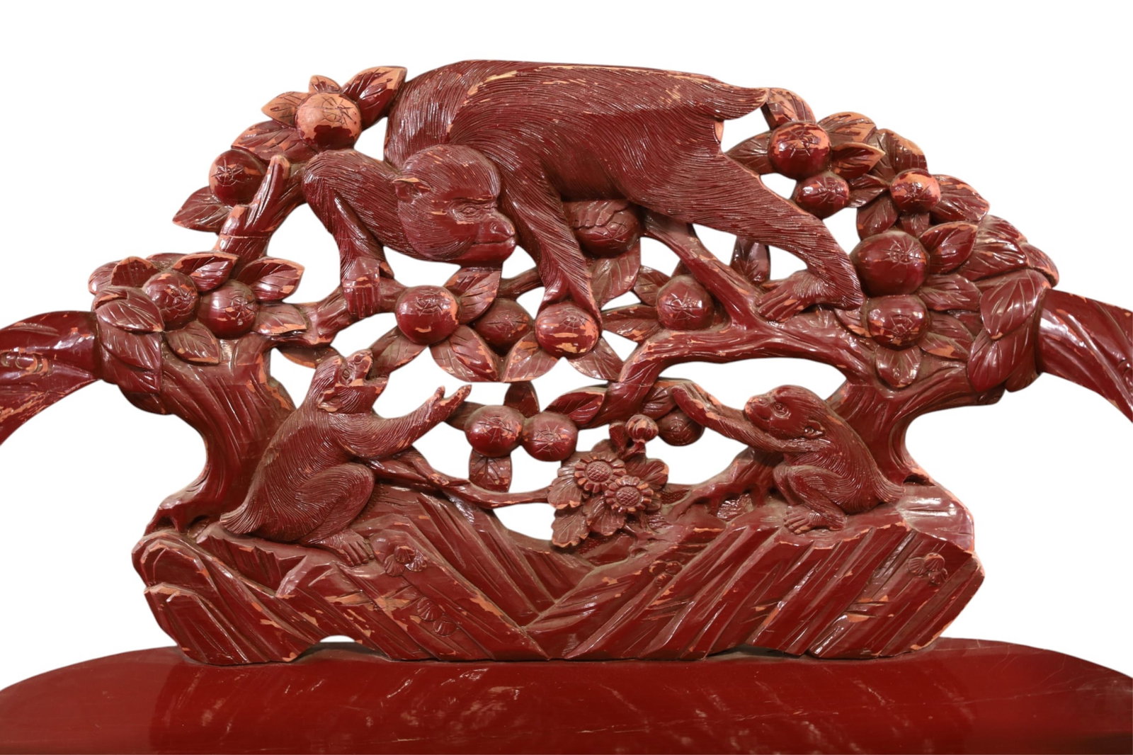 CARVED CHINESE BENCH - 2
