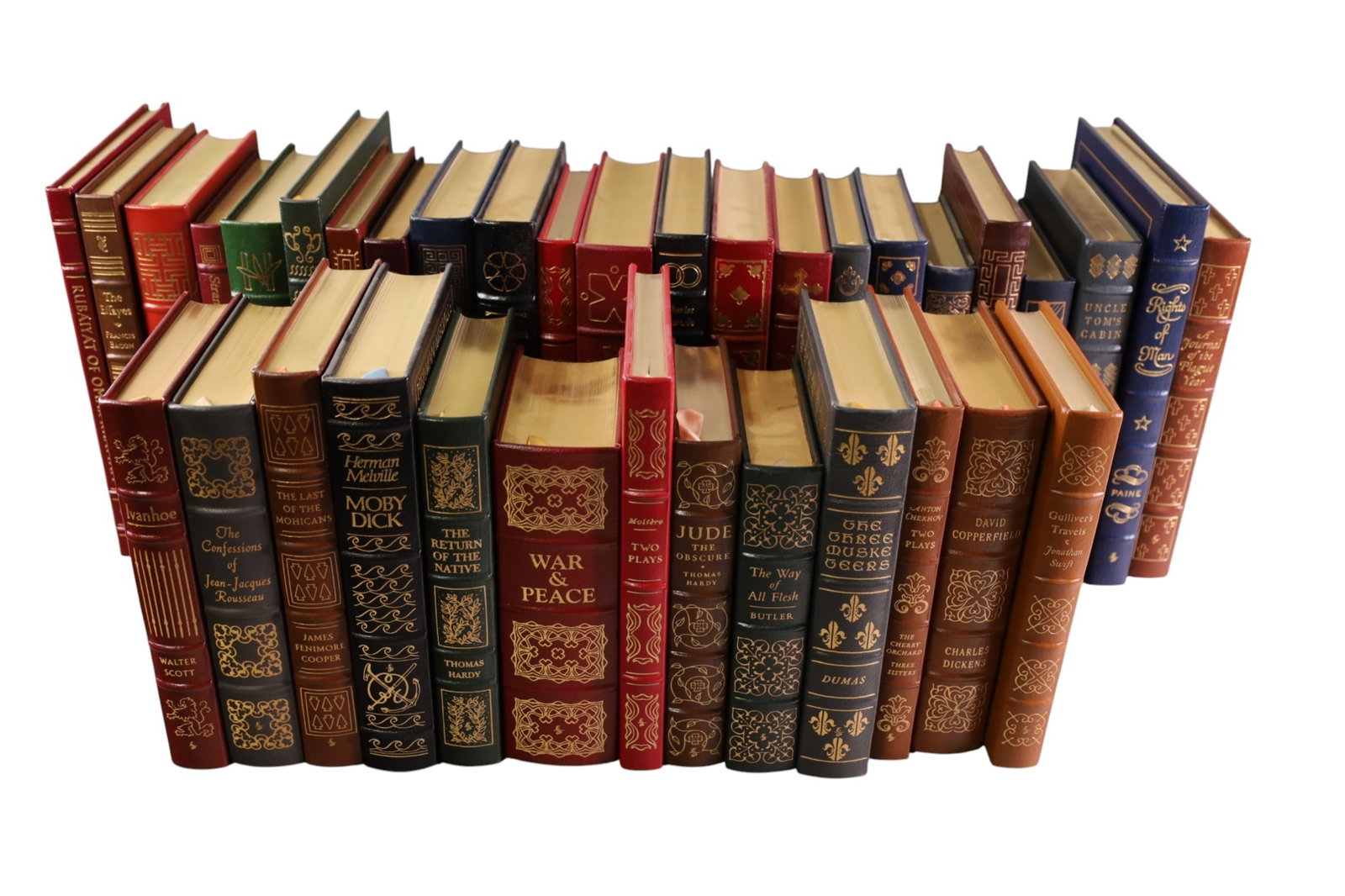 36 EASTON PRESS LEATHER BOUND BOOKS: COLLECTION OF 36 EASTON PRESS 100 GREATEST BOOKS EVER WRITTEN.