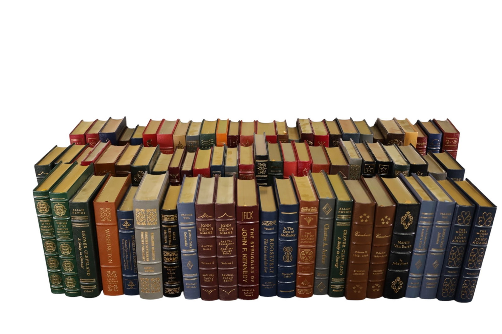 SET OF 77 EASTON PRESS LEATHER BOUND BOOKS: SET OF 77 EASTON PRESS, LIBRARY OF THE PRESIDENTS LEATHER BOUND BOOKS.