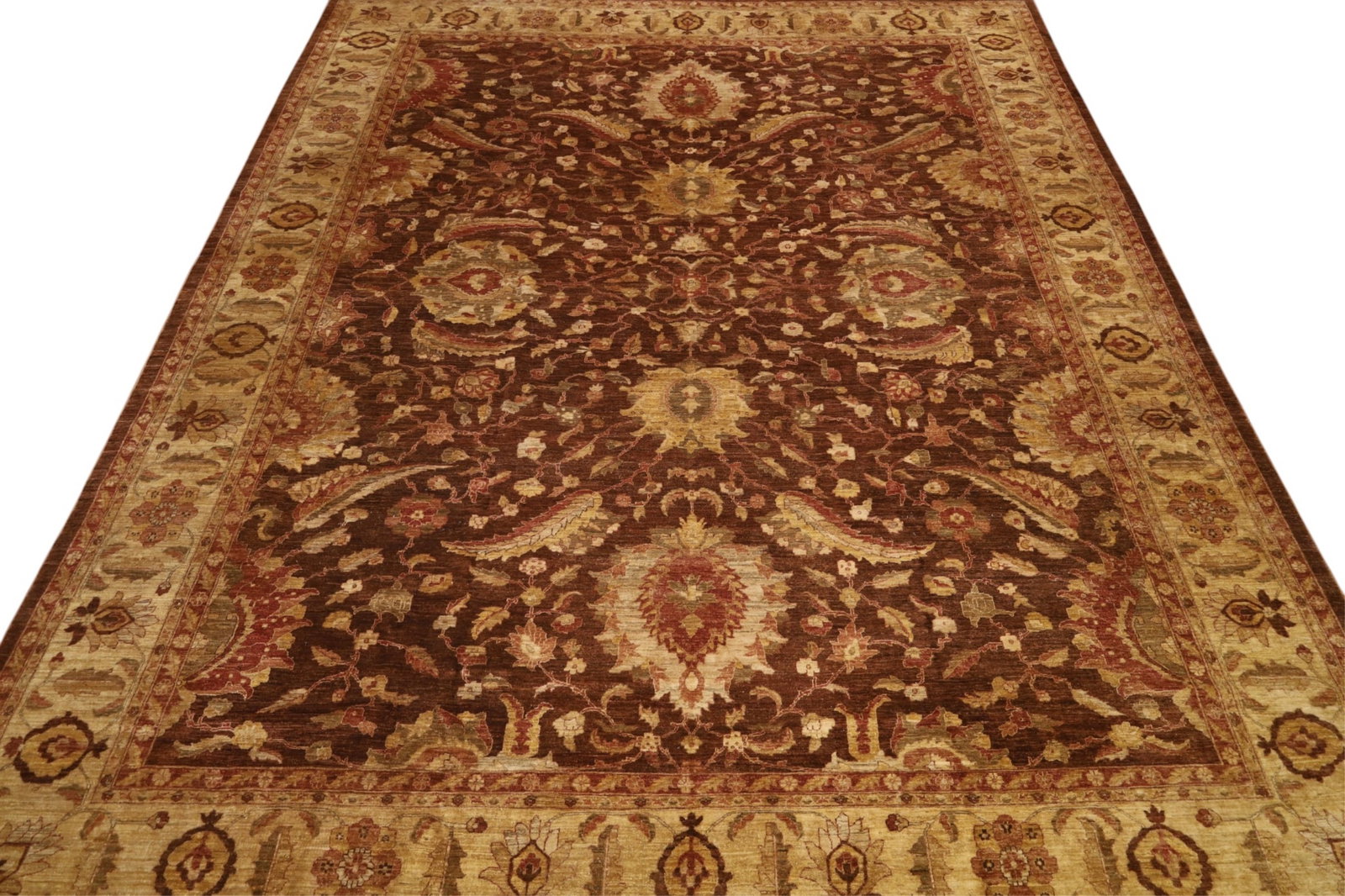APPROX 15' x 17' 8' HANDMADE WOOL RUG: ROOM SIZE HANDMADE WOOL RUG. THIS ITEM EXCEEDS SIZE LIMITATIONS FOR IN HOUSE SHIPPING, MUST BE PICKED UP IN HOUSE OR SHIPPED VIA 3rd PARTY GROUND SHIPPER.