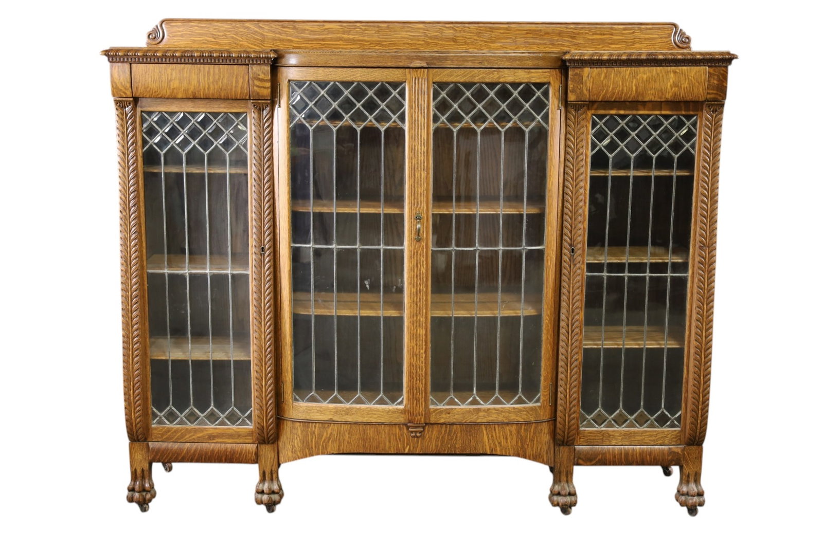 1900'S AMERICAN OAK BOOKCASE (1 of 4)