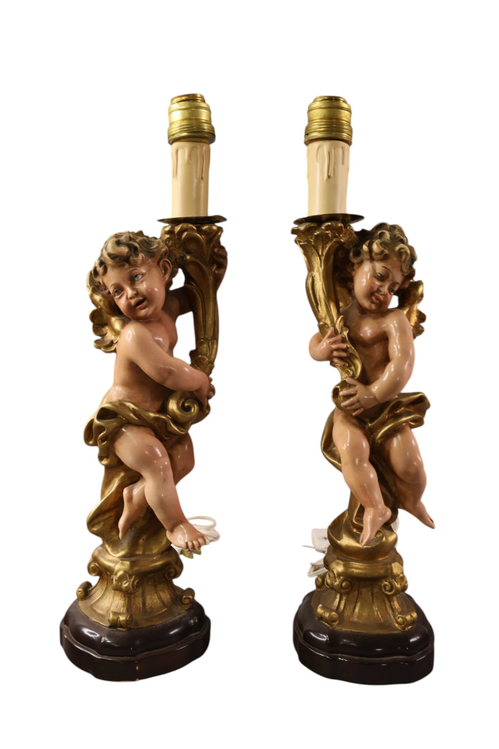 PAIR OF PUTTI LAMPS (1 of 3)