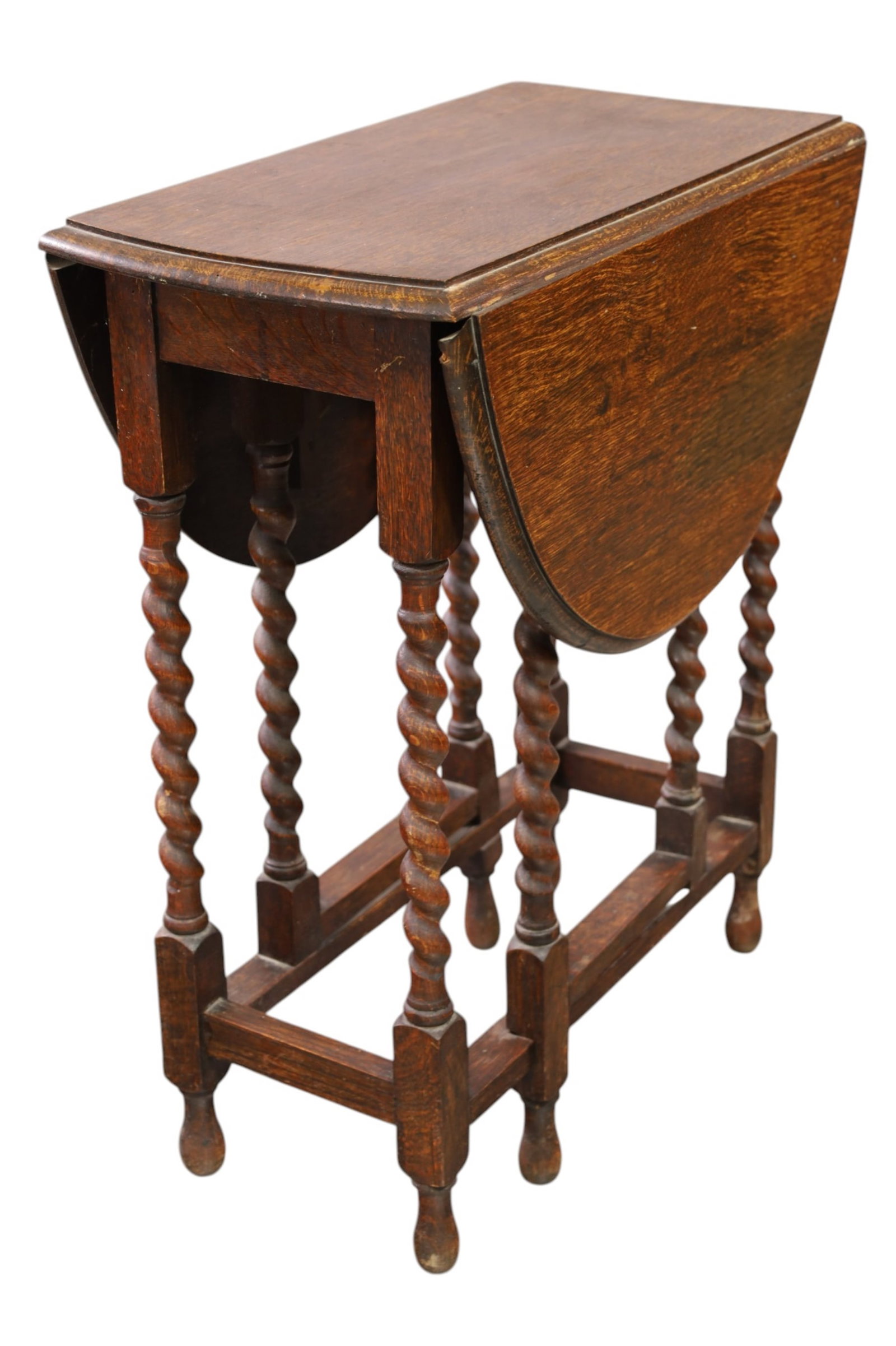 OAK BARLEY TWIST DROP SIDE TABLE (1 of 3)