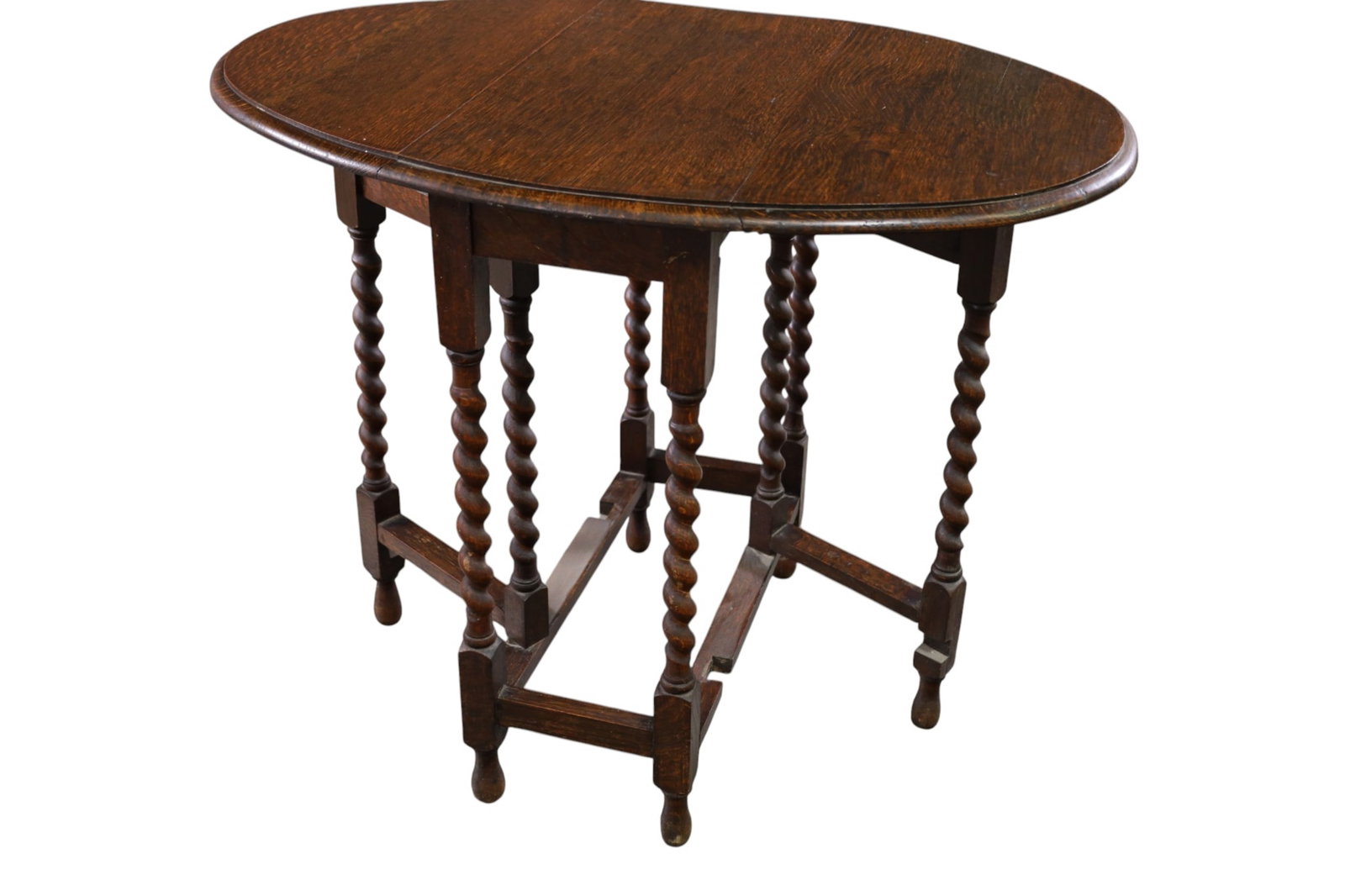 OAK BARLEY TWIST DROP SIDE TABLE - 2