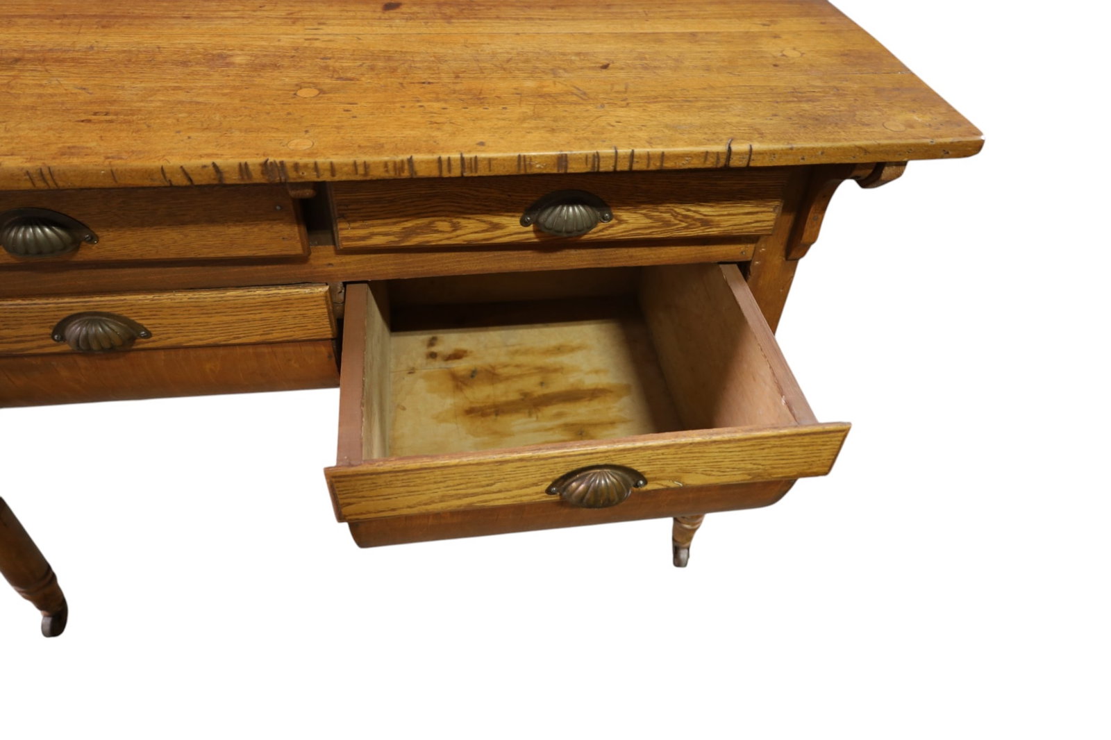 PRIMITIVE KITCHEN POSSUM BELLY TABLE - 3