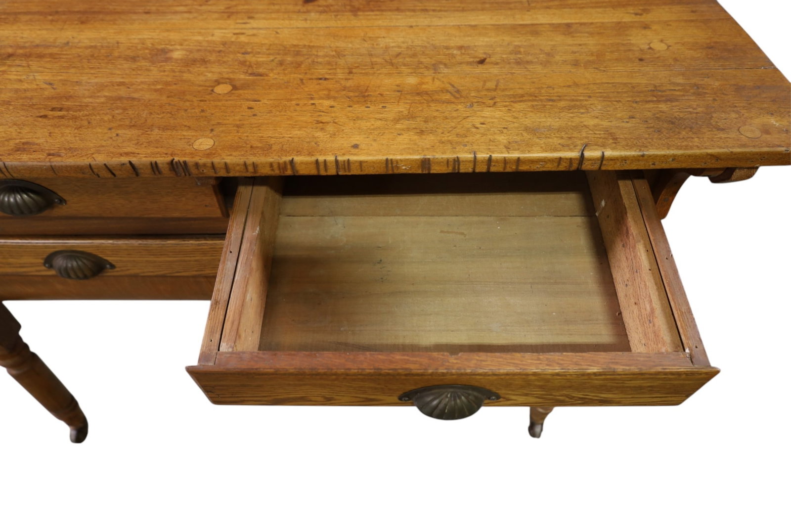 PRIMITIVE KITCHEN POSSUM BELLY TABLE - 4