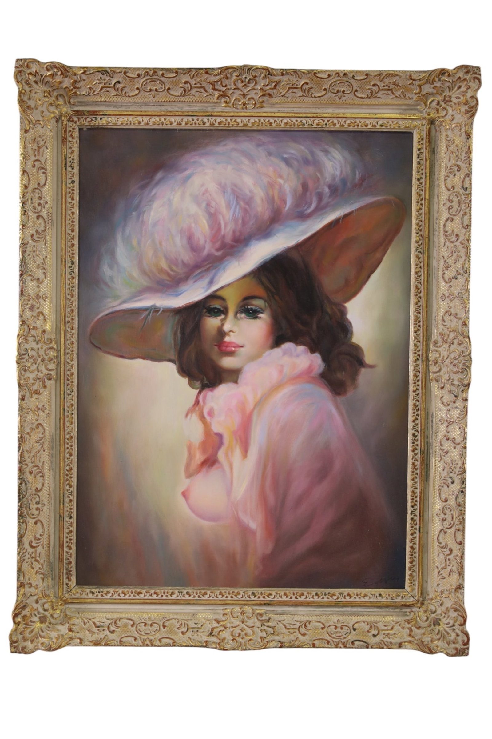 PETER EGEGHY OIL PAINTING: OIL ON CANVAS, SIGNED PETER EGEGHY NUDE PORTRAIT. TITLED SHOWGIRL. 29" x 38" THIS ITEM EXCEEDS SIZE LIMITATIONS FOR IN HOUSE SHIPPING, MUST BE PICKED UP IN HOUSE OR SHIPPED VIA 3rd PARTY GROUND