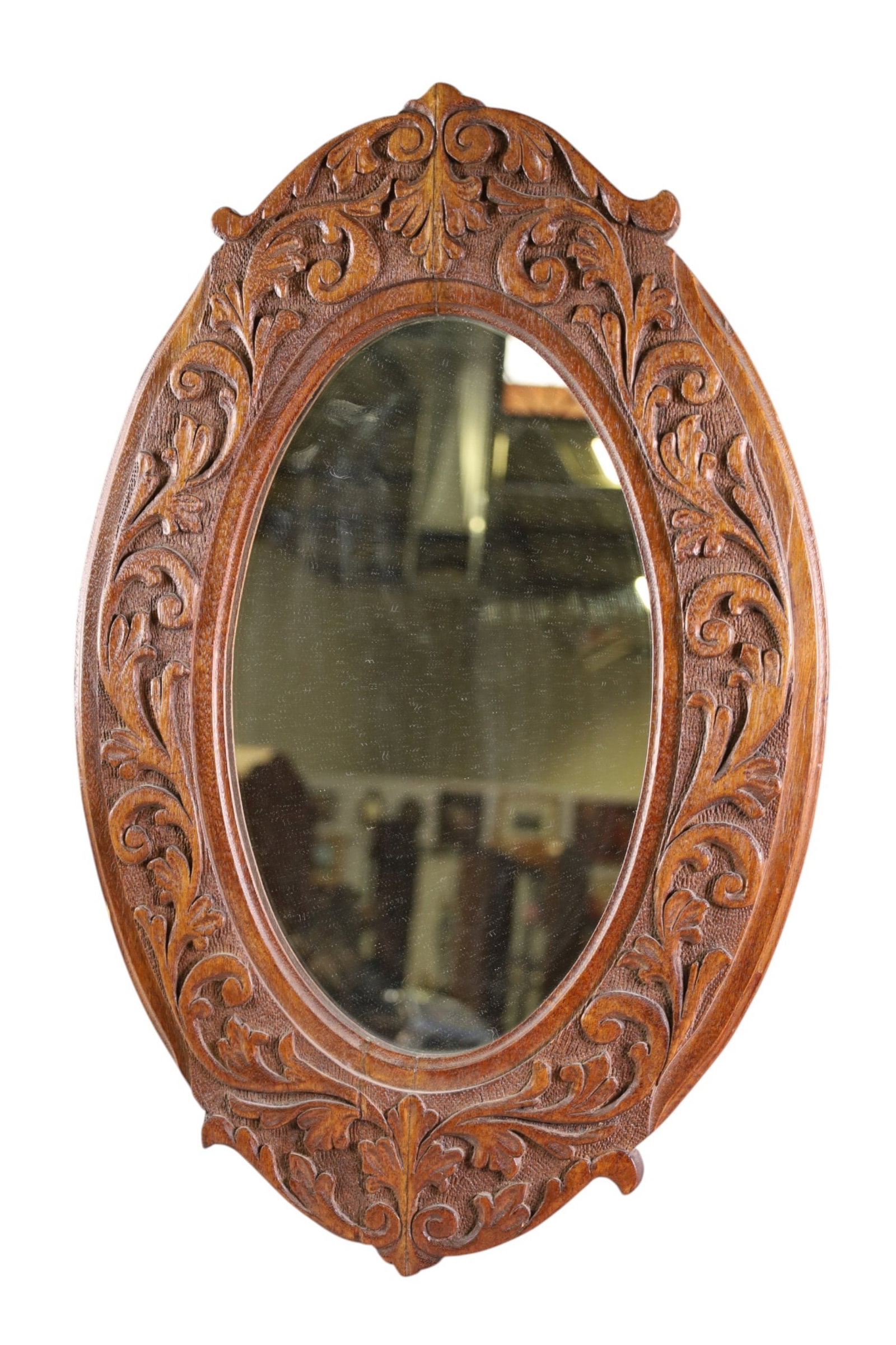 ANTIQUE OAK WALL MIRROR (1 of 3)