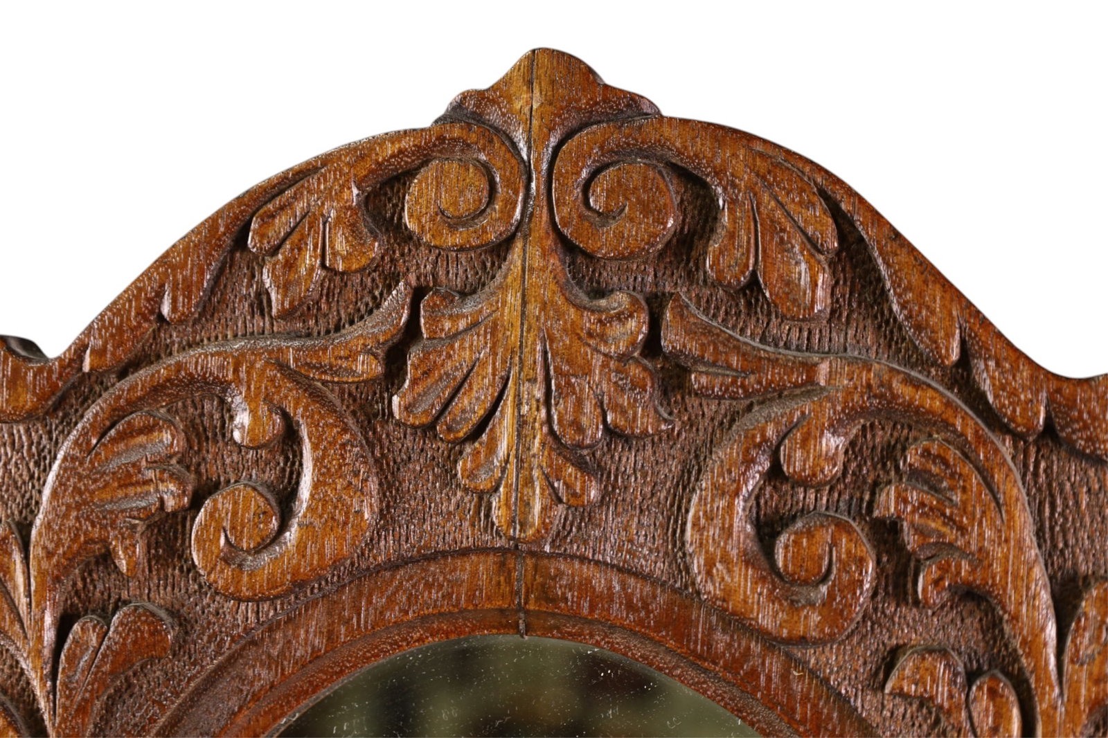 ANTIQUE OAK WALL MIRROR - 2