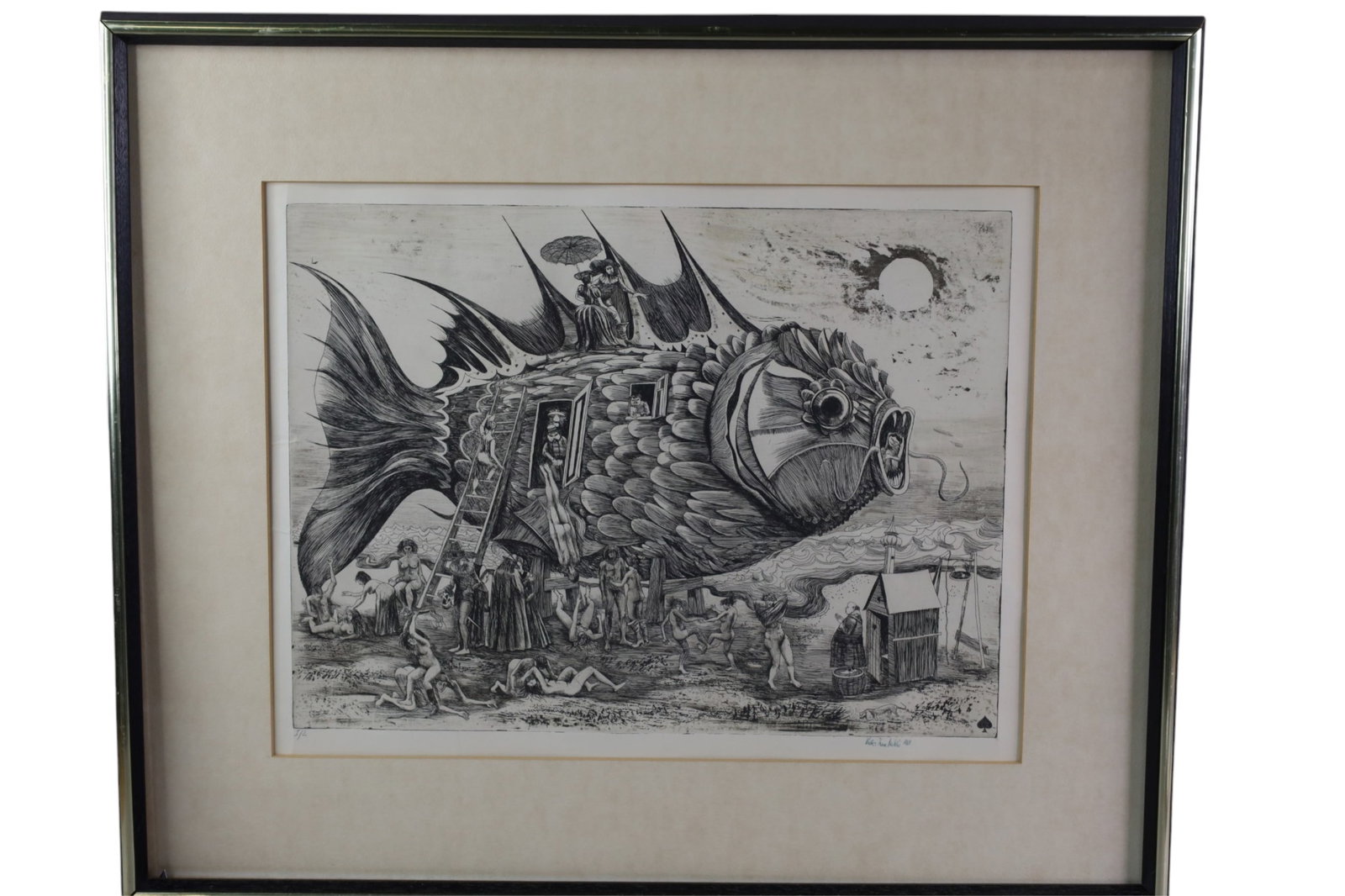 MIKLOS JANOS KADAR ETCHING: SMALL ETCHING, 24" x 20"