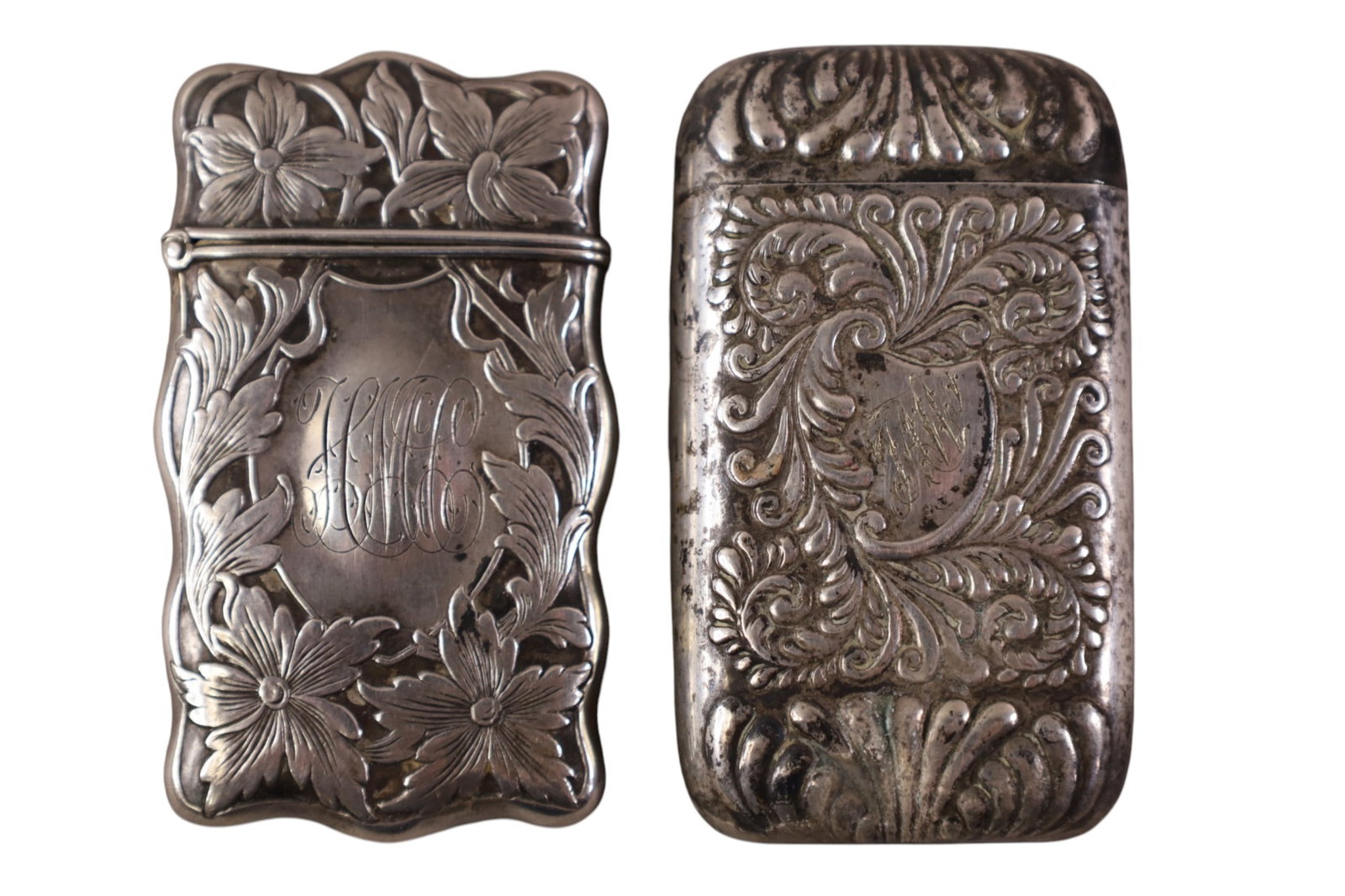 2 SILVER MATCH SAFES (1 of 2)
