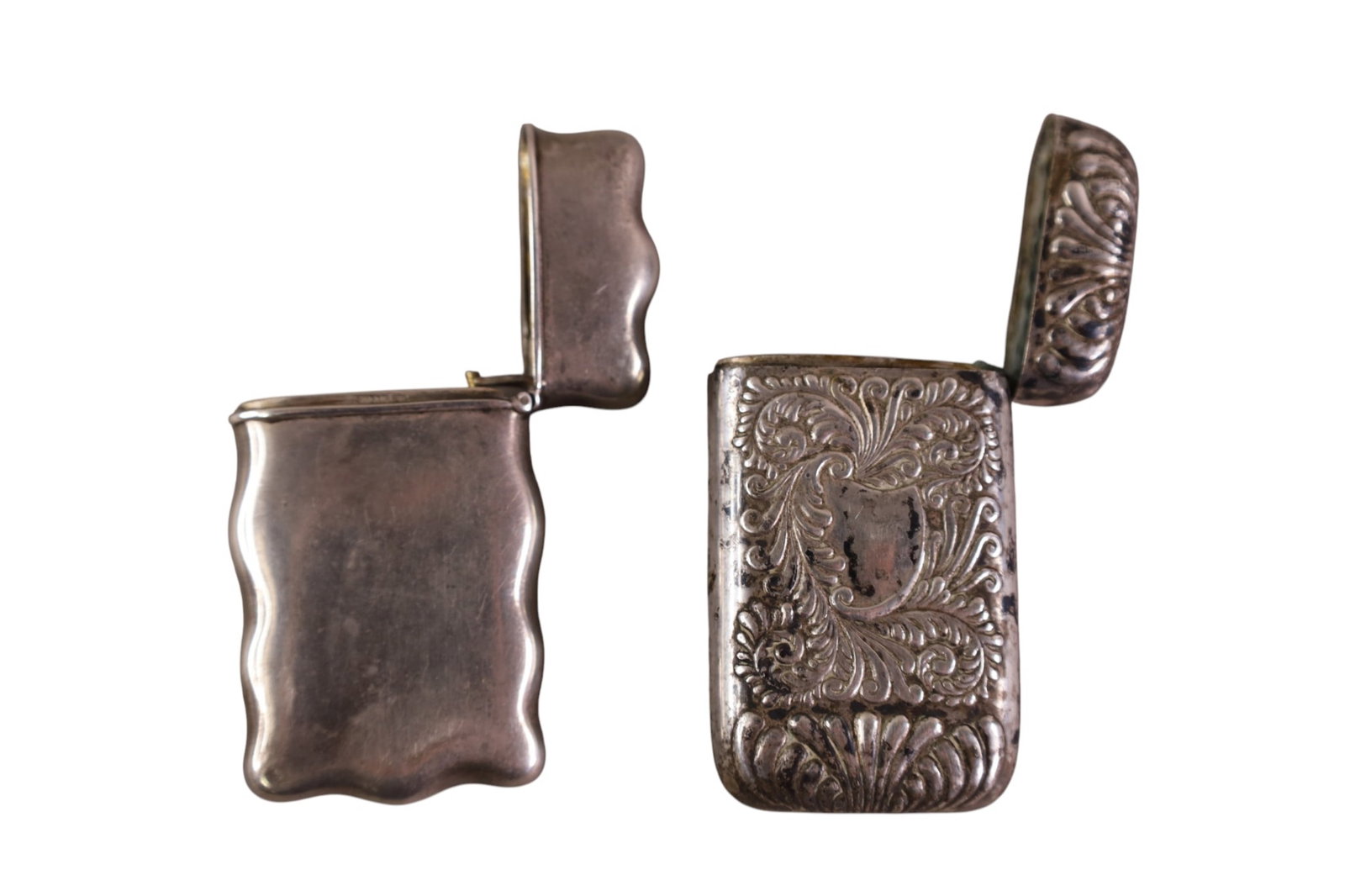 2 SILVER MATCH SAFES - 2