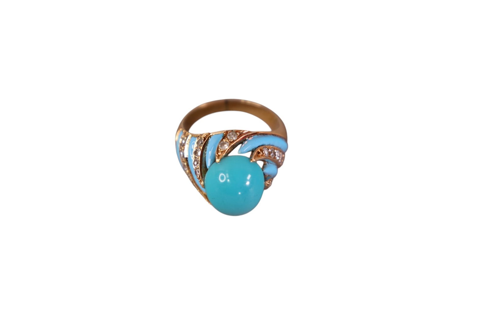 14K GOLD & TURQUOISE RING - 2