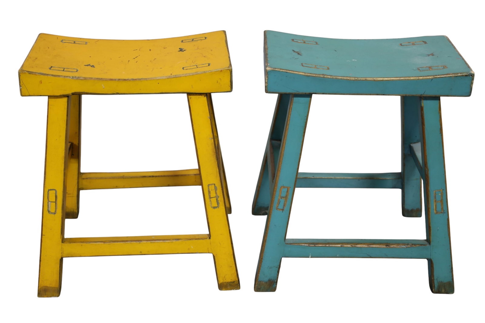 PAIR OF PAINTED STOOLS (1 of 2)
