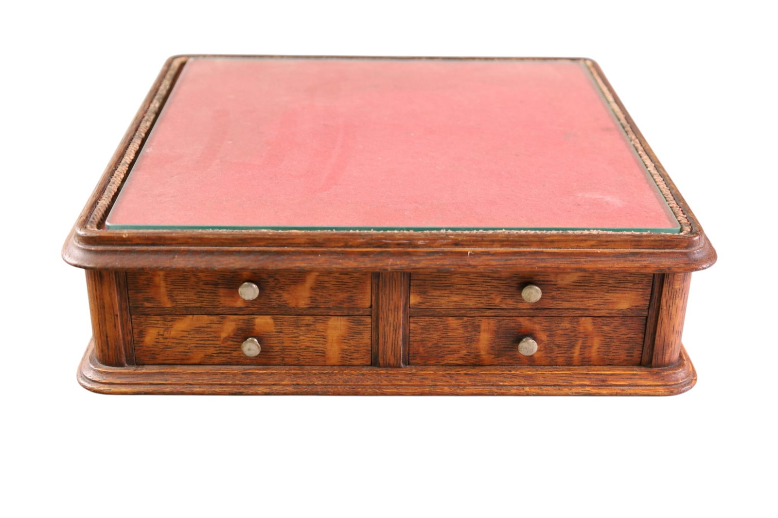 OAK BOX: DESK TOP OAK BOX, 14" x 14" x 4" H.