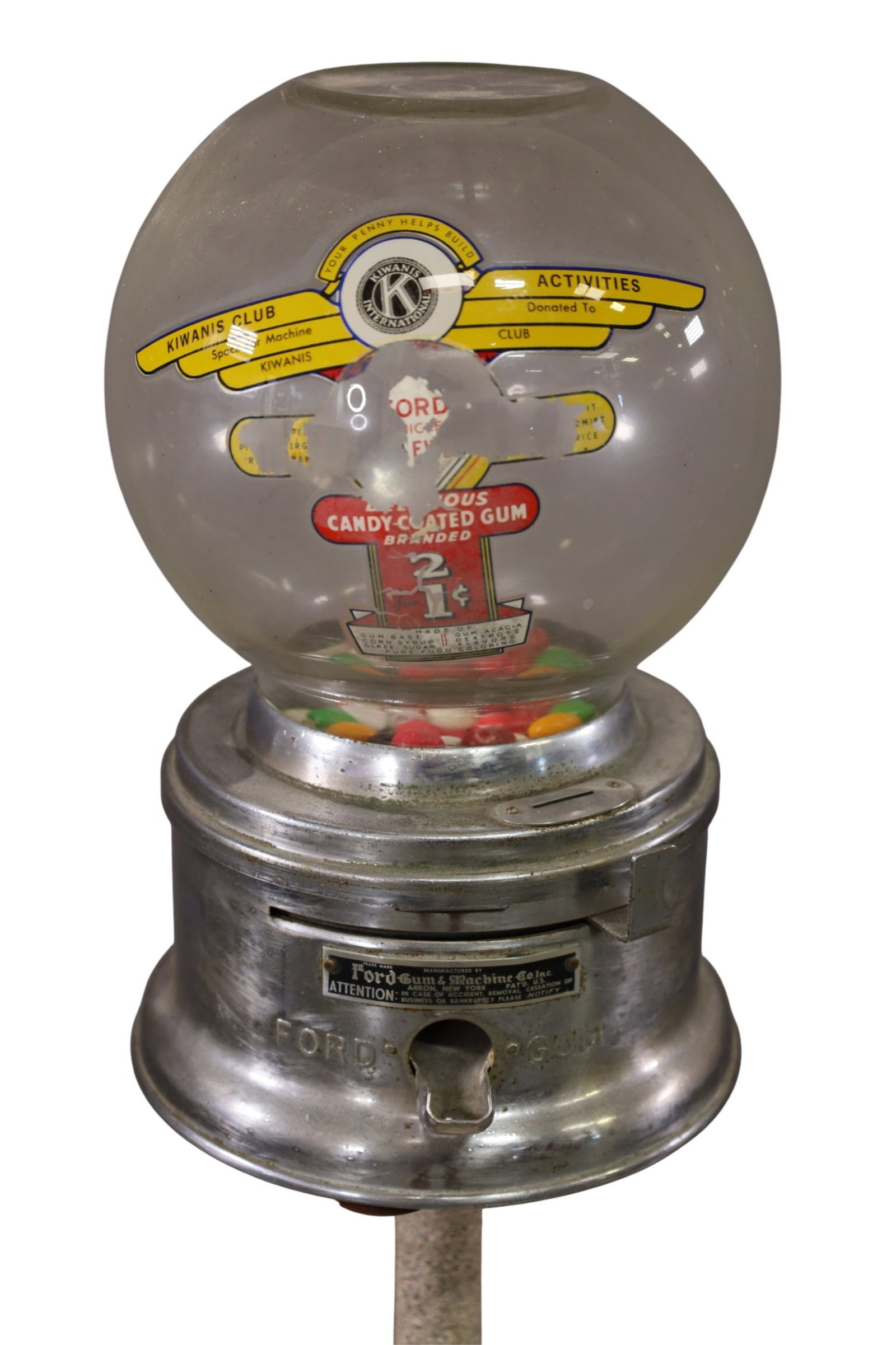 FORD 1 CENT GUMBALL ON STAND - 2