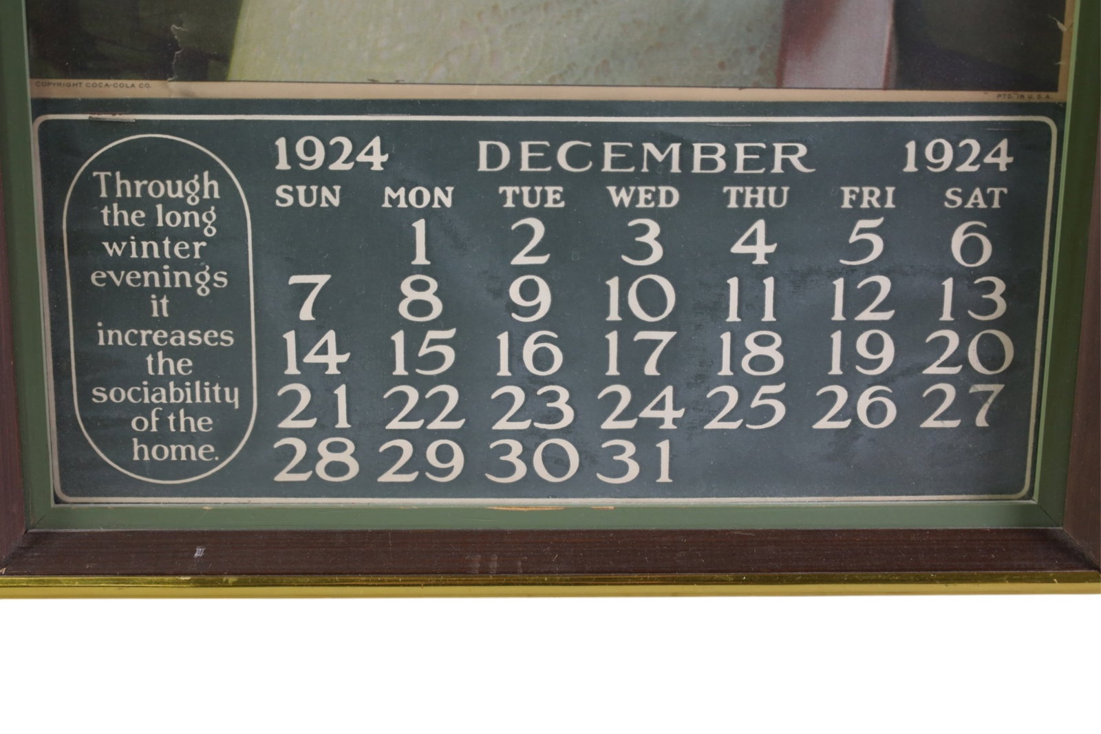 1924 COCA COLA CALENDAR - 2
