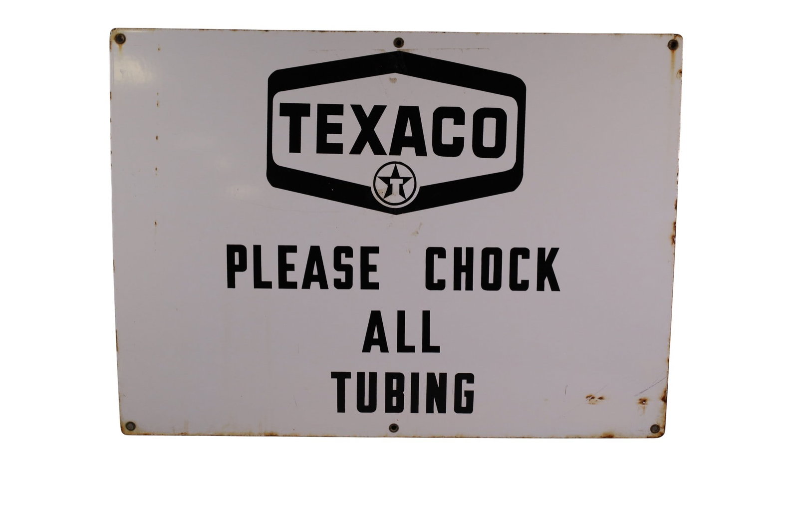 TEXACO SIGN: TEXACO SINGLE SIDED PORCELAIN SIGN, 26" x 19"