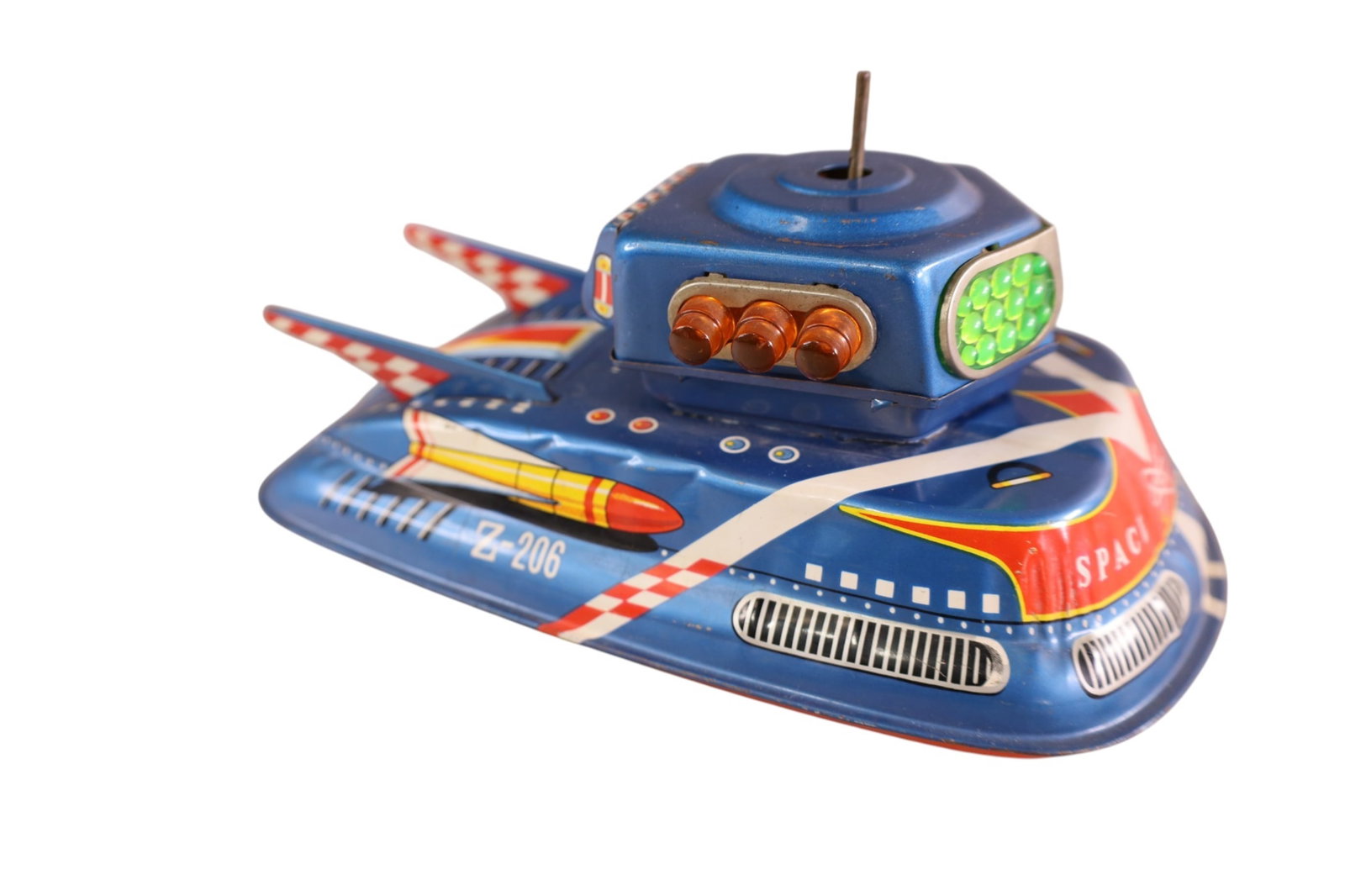 1960'S FLASH SPACE PATROL TOY: BATTERY OP, 1960'S FLASH SPACE PATROL TOY, MISSING SOME PIECES. 9" L.