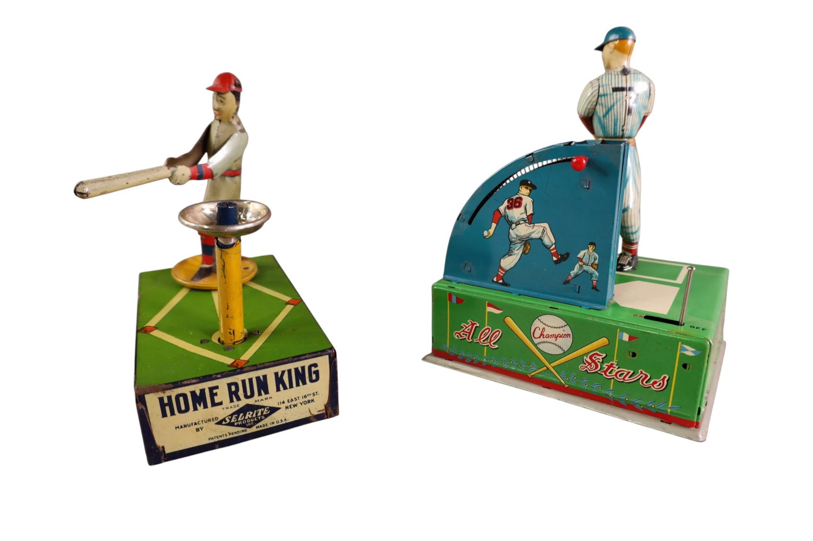 2 TIN BASEBALL TOYS - 2