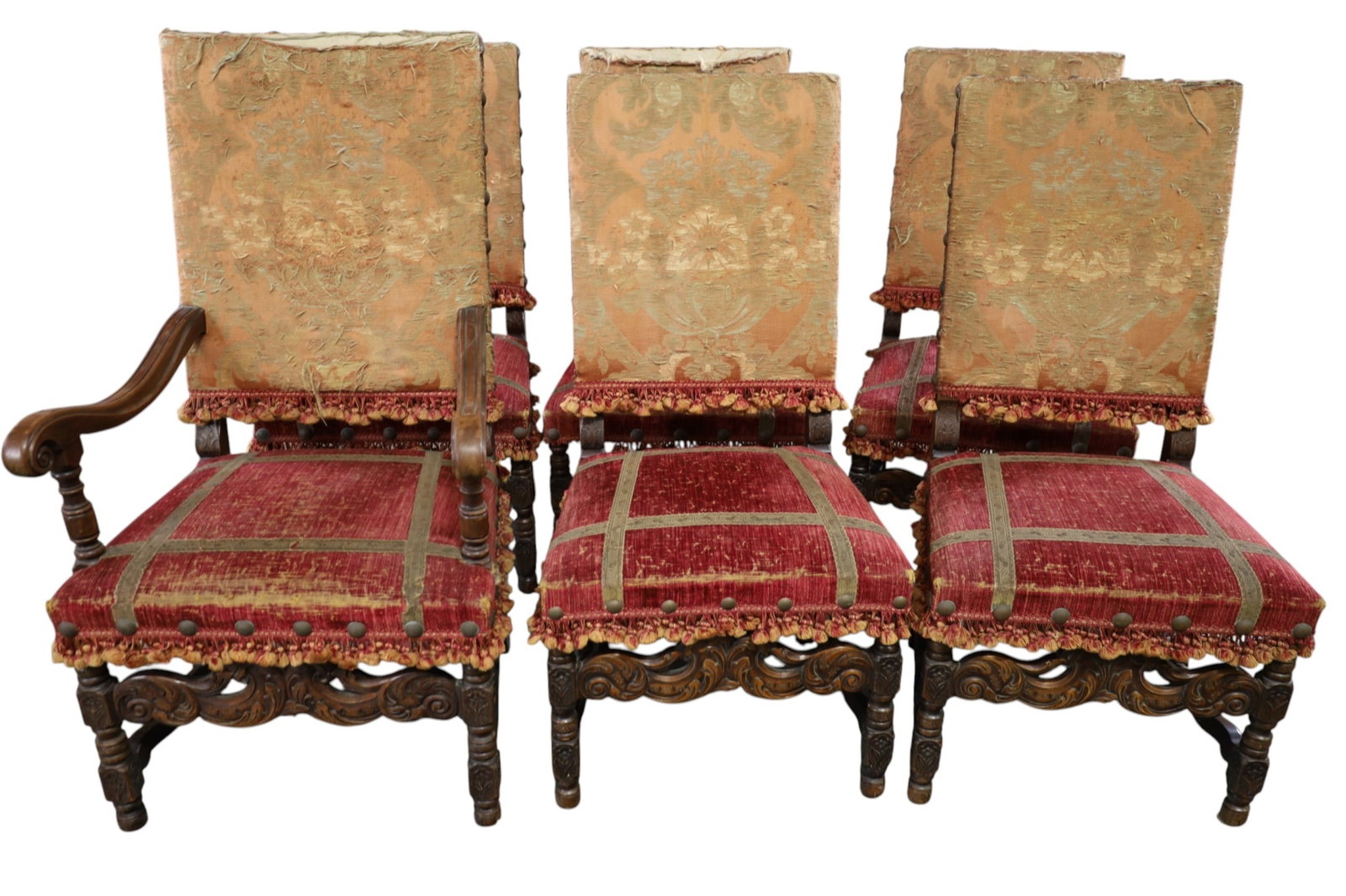SET OF 6 SPANISH REVIVAL DINING CHAIRS (1 of 9)
