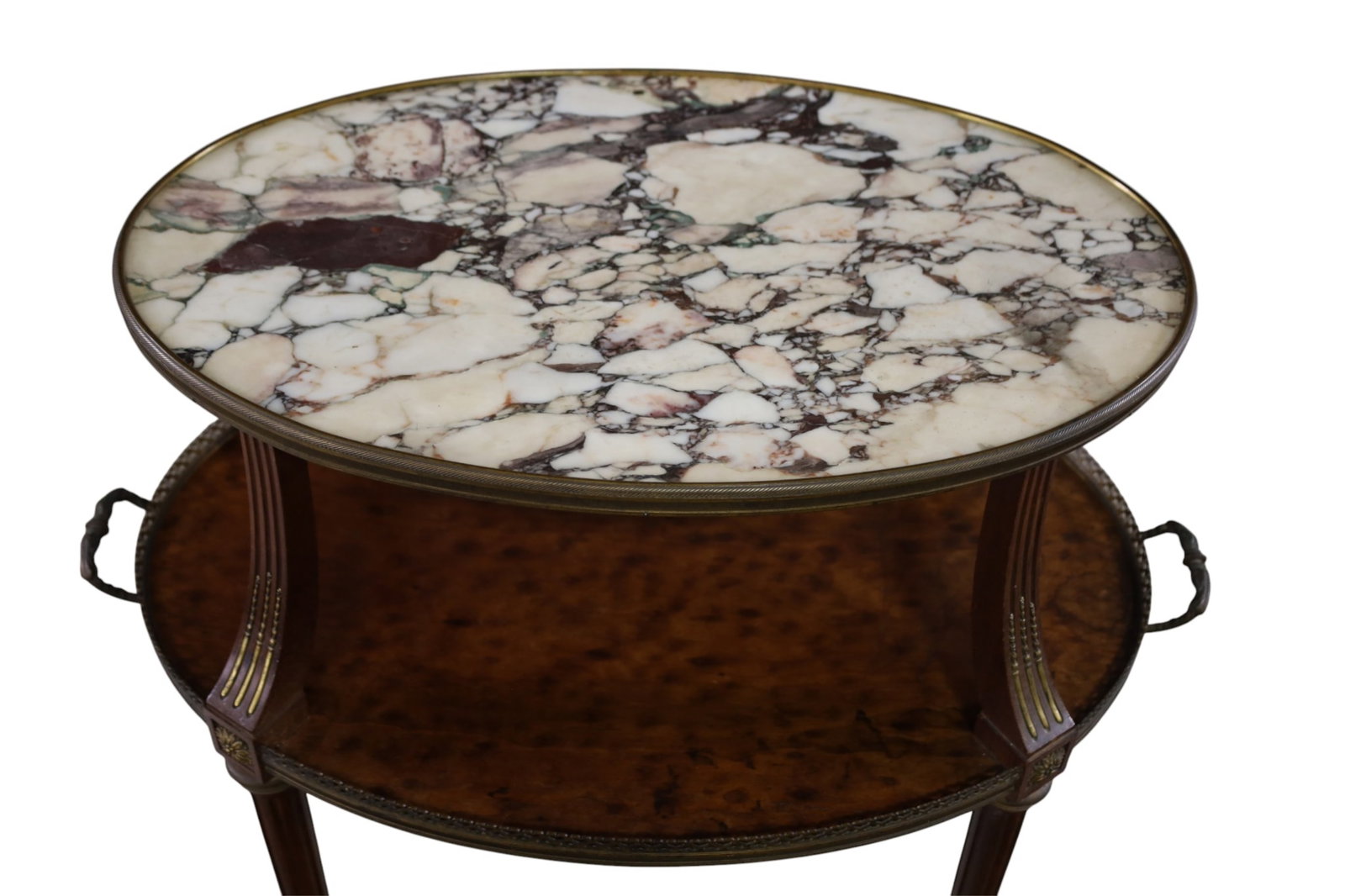 FRENCH MARBLE TOP SIDE SERVING TABLE - 2
