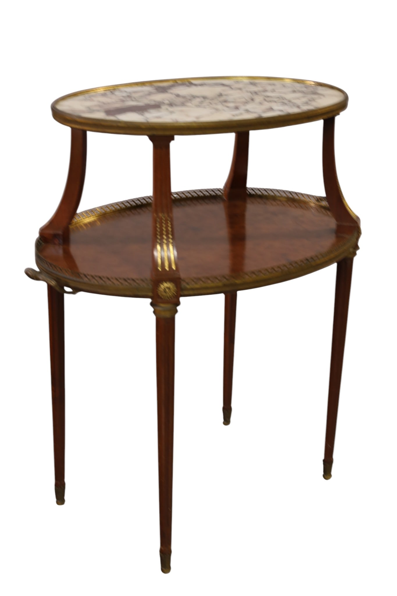 FRENCH MARBLE TOP SIDE SERVING TABLE - 3