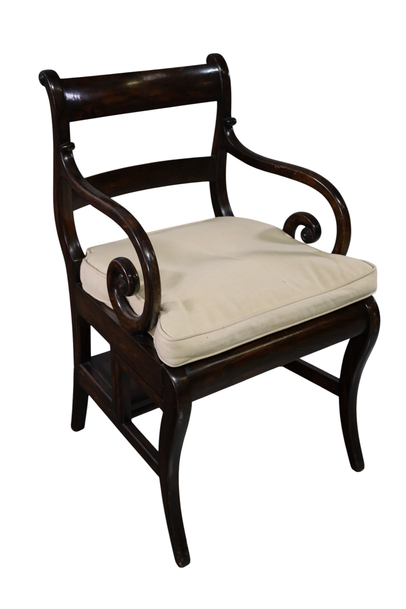 REGENCY MAHOGANY LIBRARY CHAIR (1 of 4)