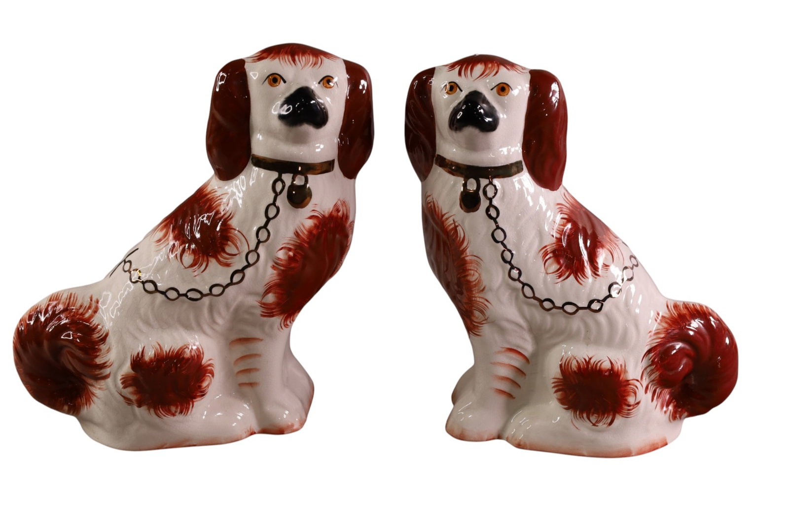 PAIR OF STAFFORDSHIRE DOGS: PAIR OF STAFFORDSHIRE DOGS, 10" H.