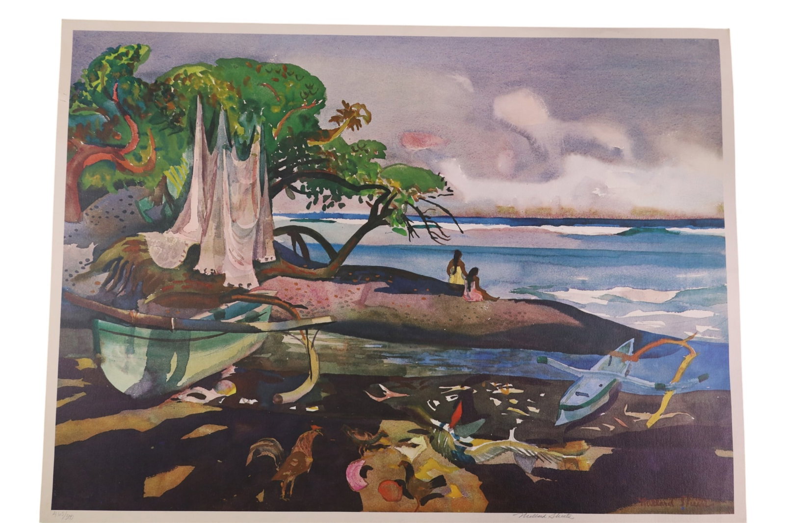 MILLARD SHEETS LITHOGRAPH: UNFRAMED LITHOGRAPH, 465/500. 29" X 21"