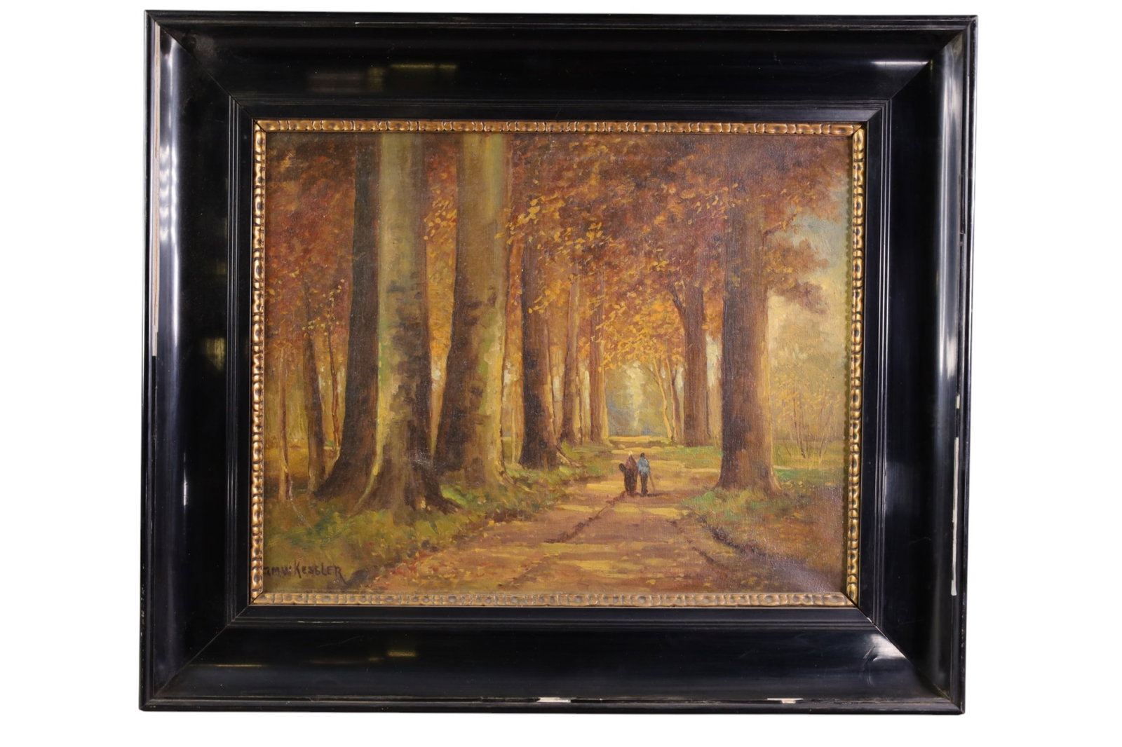 J.M.W KESSLER OIL PAINTING: OIL ON CANVAS, SIGNED J.M.W. KESSLER, PAINT LOSS TO FRAME. 25 1/2" X 21 1/2"