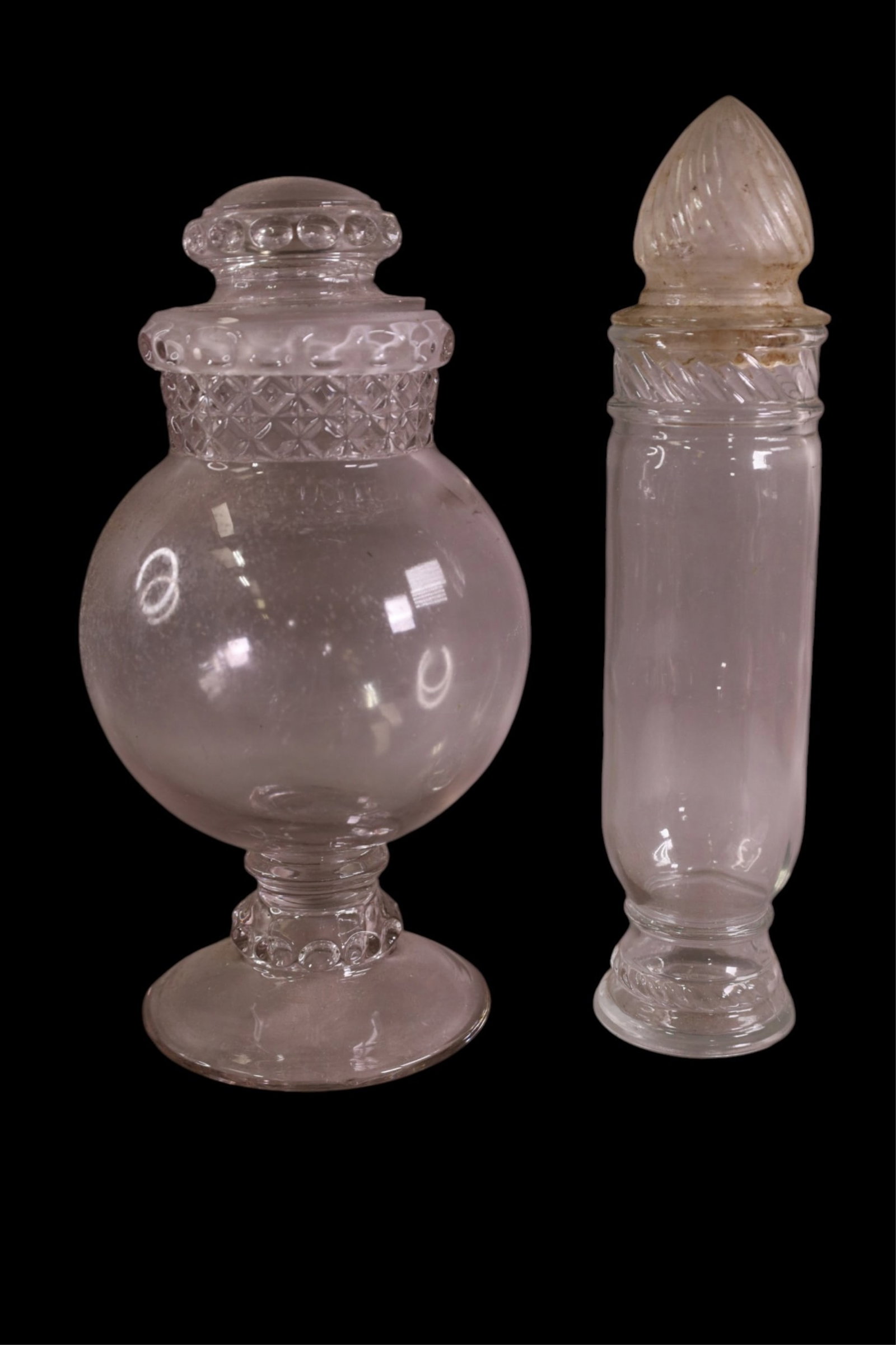 6 GLASS CANDY JARS - 2