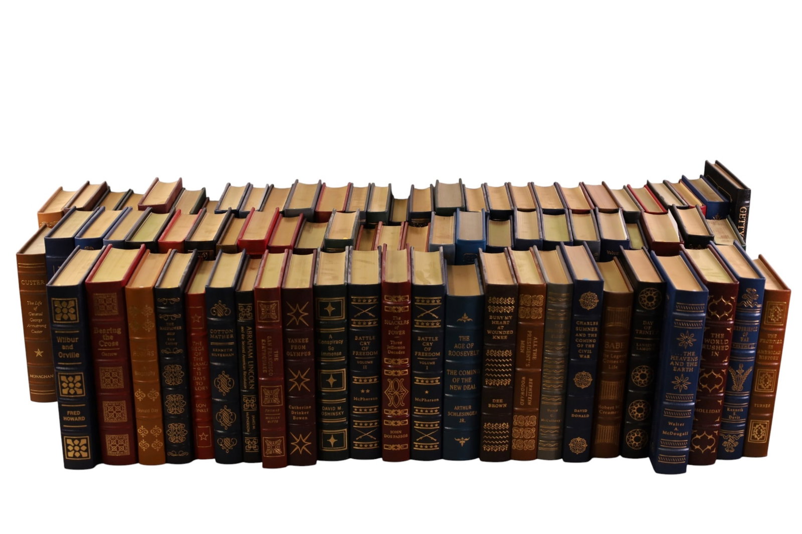 EASTON PRESS LEATHER BOUND BOOKS: 78 EASTON PRESS LIBRARY OF AMERICAN HISTORY COLLECTORS EDITION BOOKS.