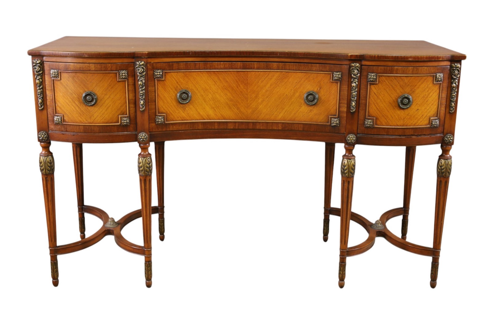 1930'S MAHOGANY BUFFET: 3 DRAWER MAHOGANY BUFFET, 1930'S BUFFET, 62" W x 22" D x 37 1/2" H THIS ITEM EXCEEDS SIZE LIMITATIONS FOR IN HOUSE SHIPPING, MUST BE PICKED UP IN HOUSE OR SHIPPED VIA 3rd PARTY GROUND SHIPPER.