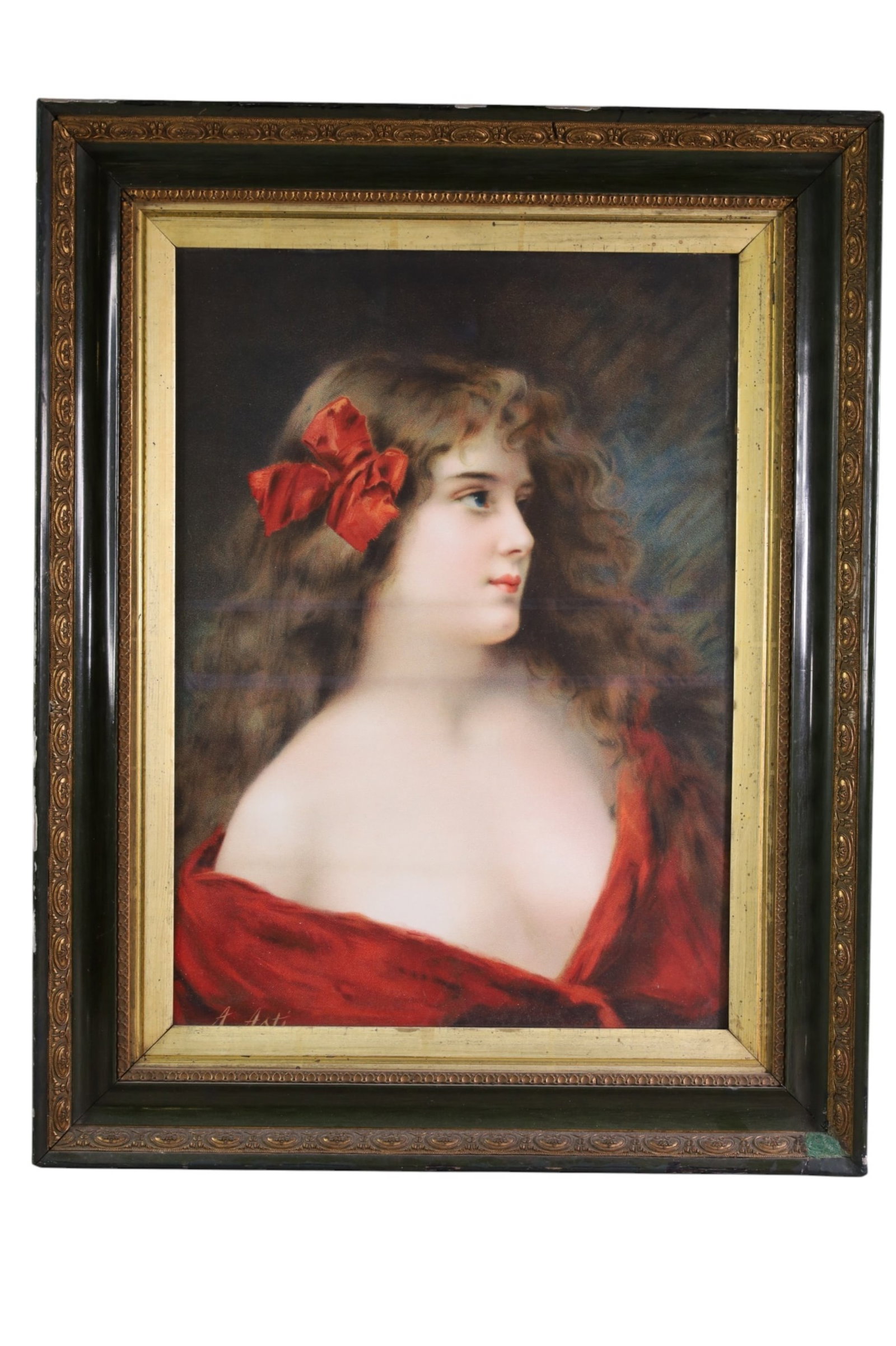 VICTORIAN PORTRAIT: FRAMED PRINT, VICTORIAN PORTRAIT. BY ANGELO ASTI. 23" x 29"