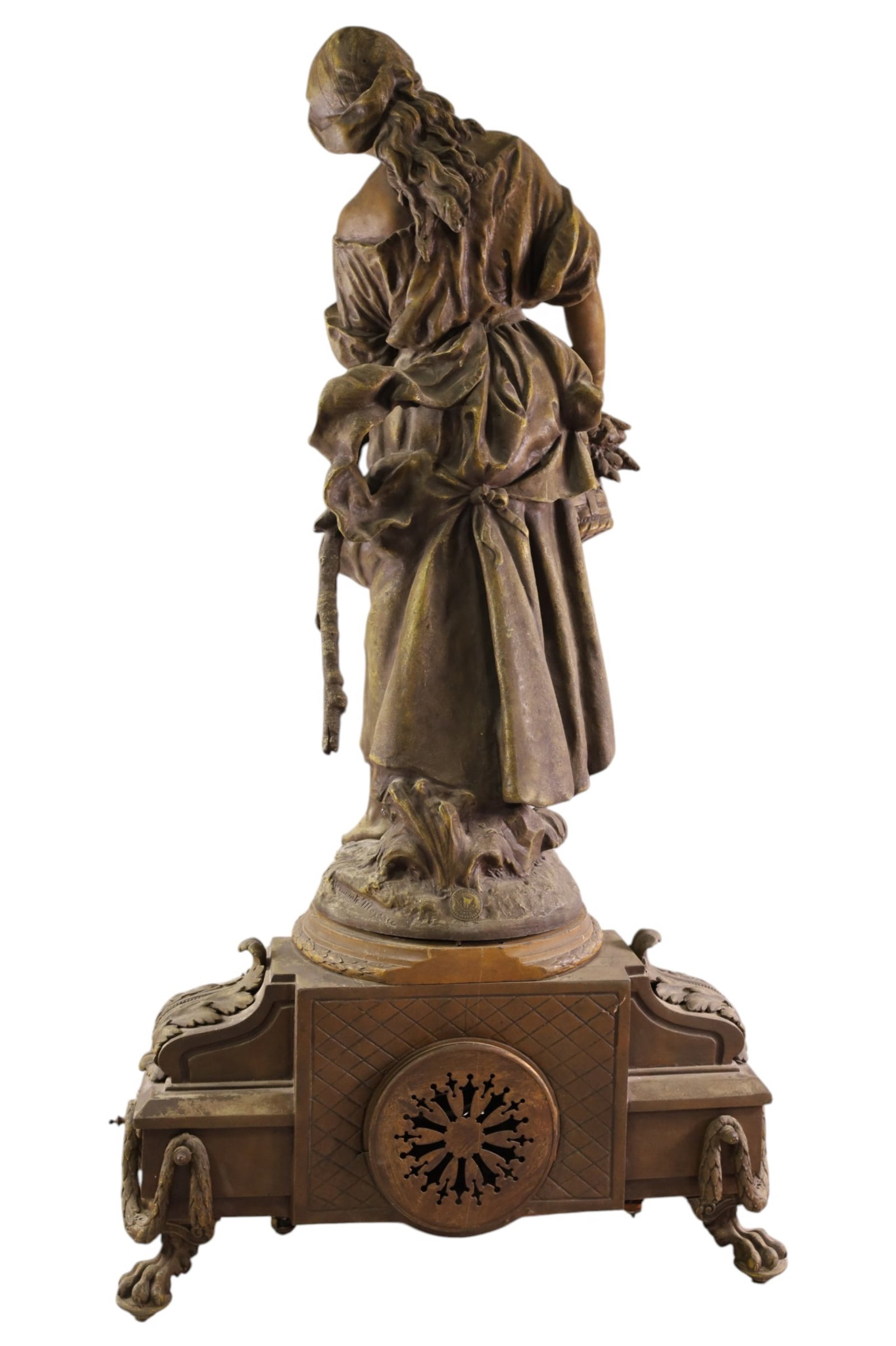 LARGE VICTORIAN FIGURAL MANTLE CLOCK - 4
