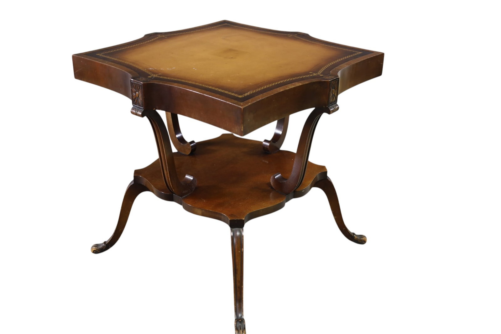 LEATHER TOP LAMP TABLE - 2