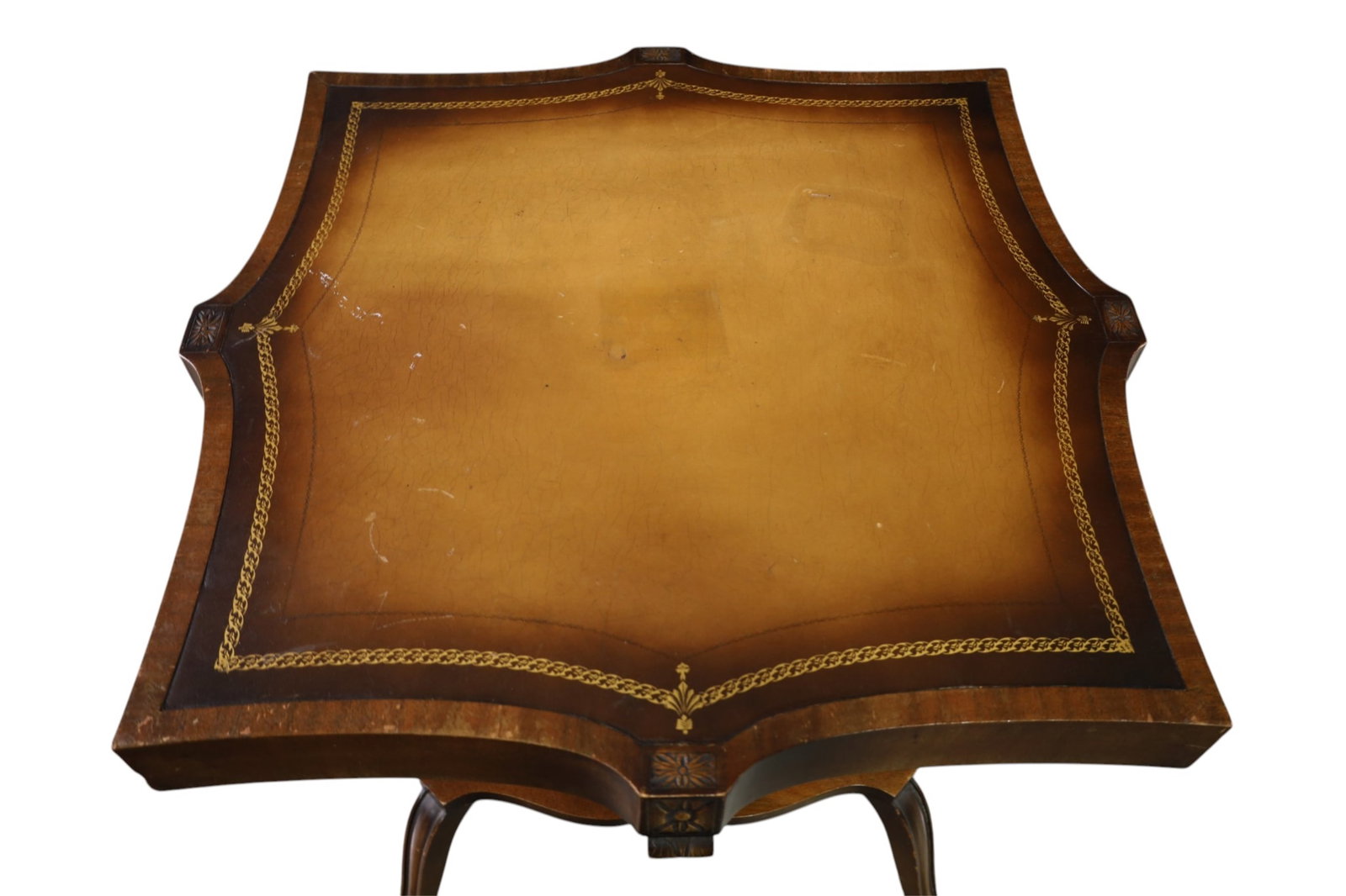LEATHER TOP LAMP TABLE - 3