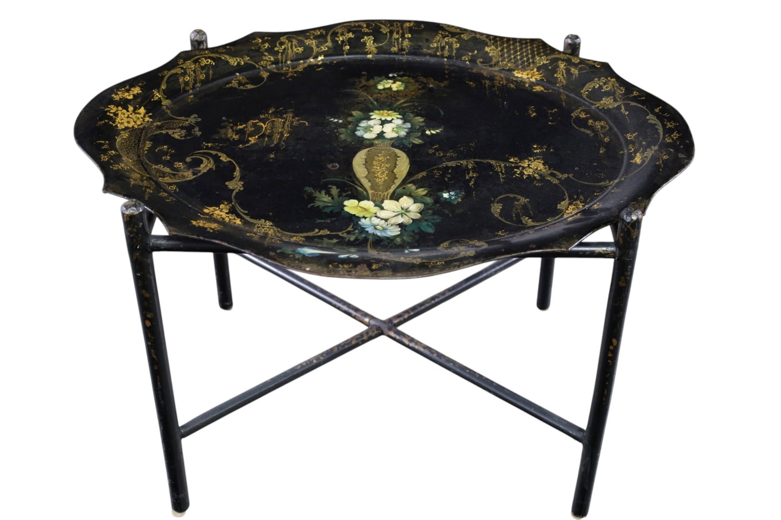TOLE TRAY ON STAND (1 of 2)